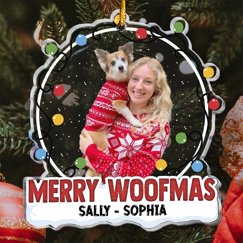 Merry Woofmas - Personalized Acrylic Photo Ornament