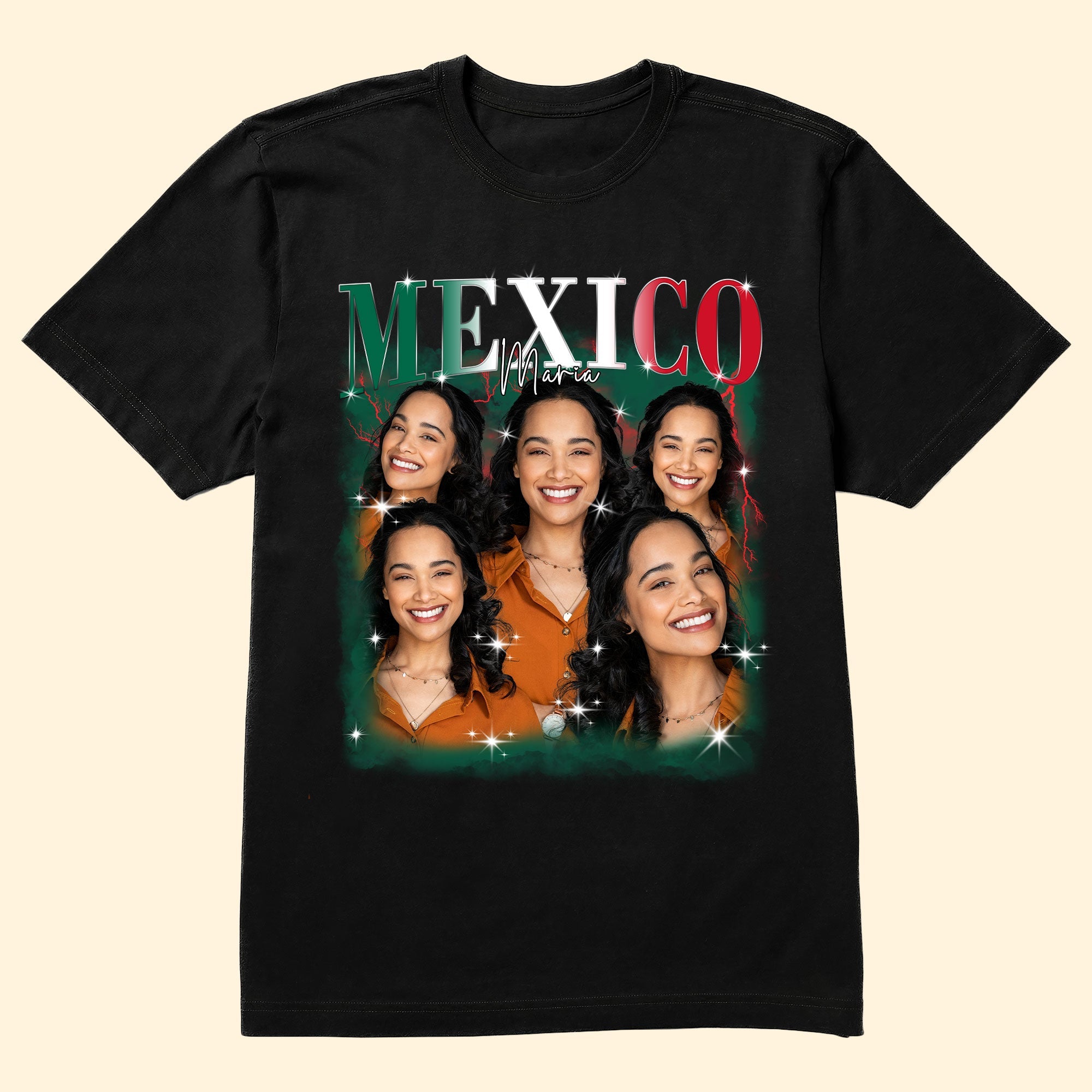 Mexico Pride Bootleg Style With Photo - Personalized Photo Shirt