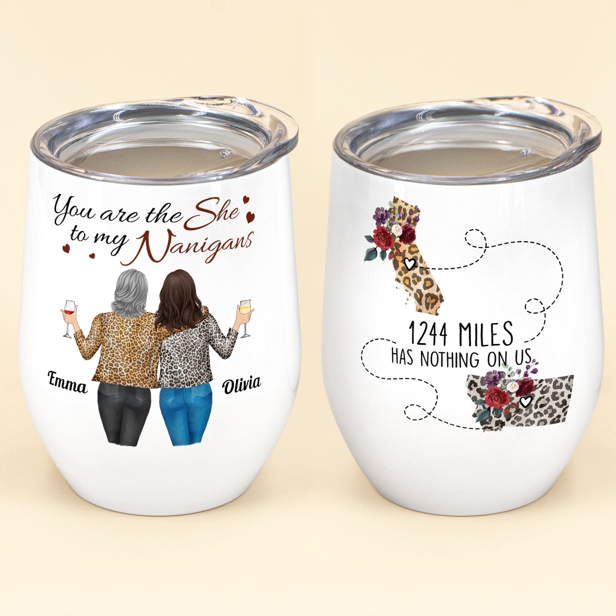 Miss Your Face - Personalized Wine Tumbler - Birthday Gift For Long Distance Friendship, Besties, Sisters