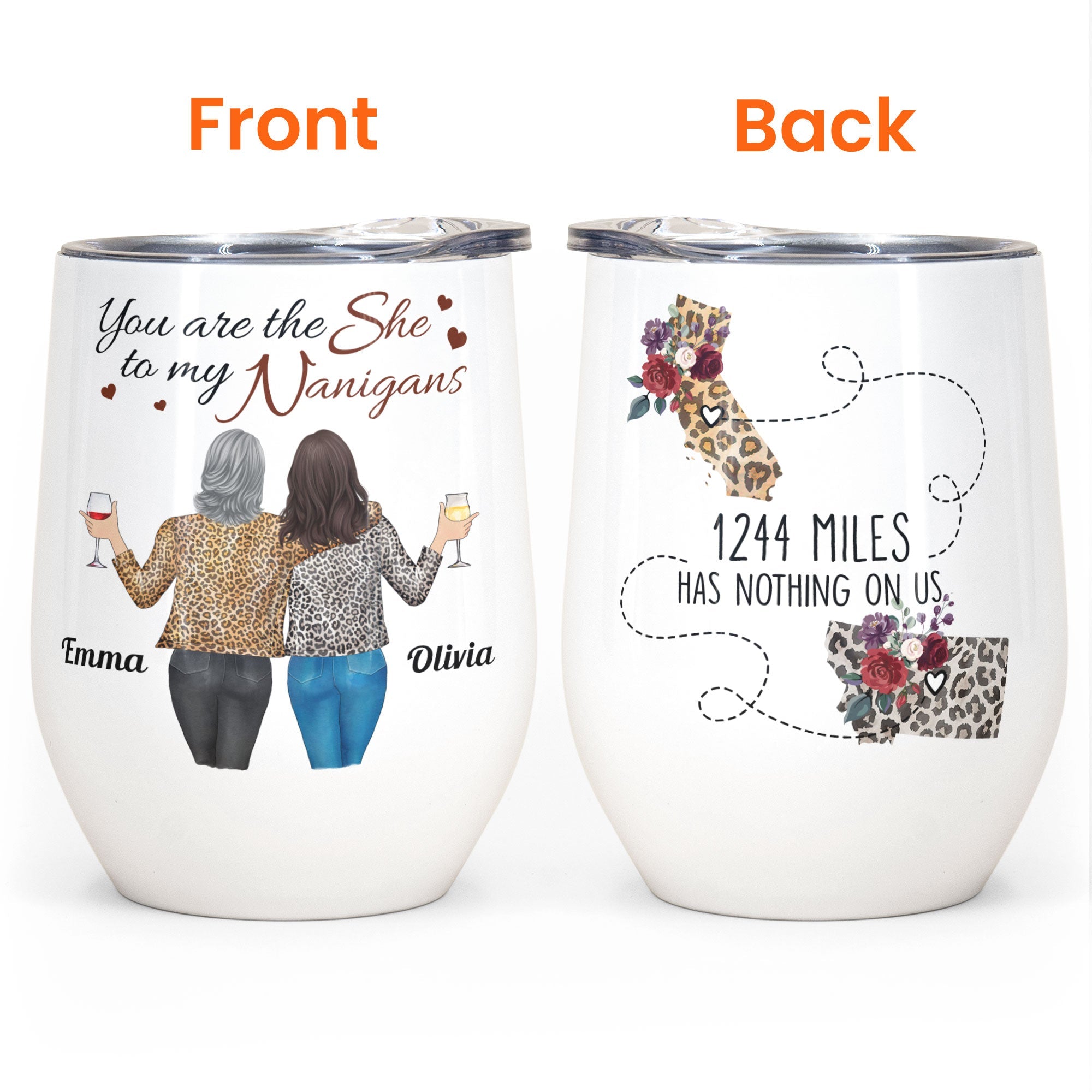 Miss Your Face - Personalized Wine Tumbler - Birthday Gift For Long Distance Friendship, Besties, Sisters