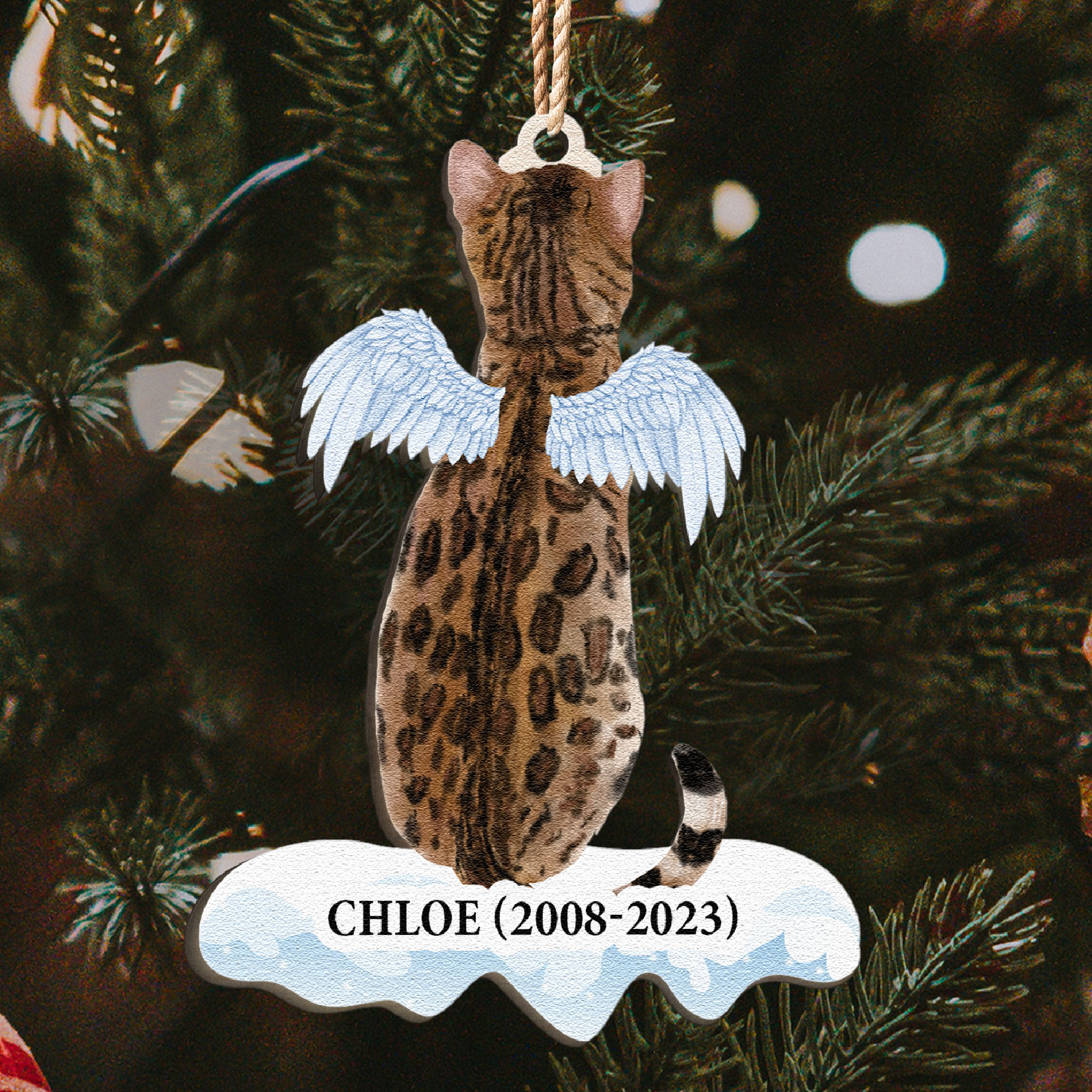 Missing My Cat - Personalized Wooden Ornament