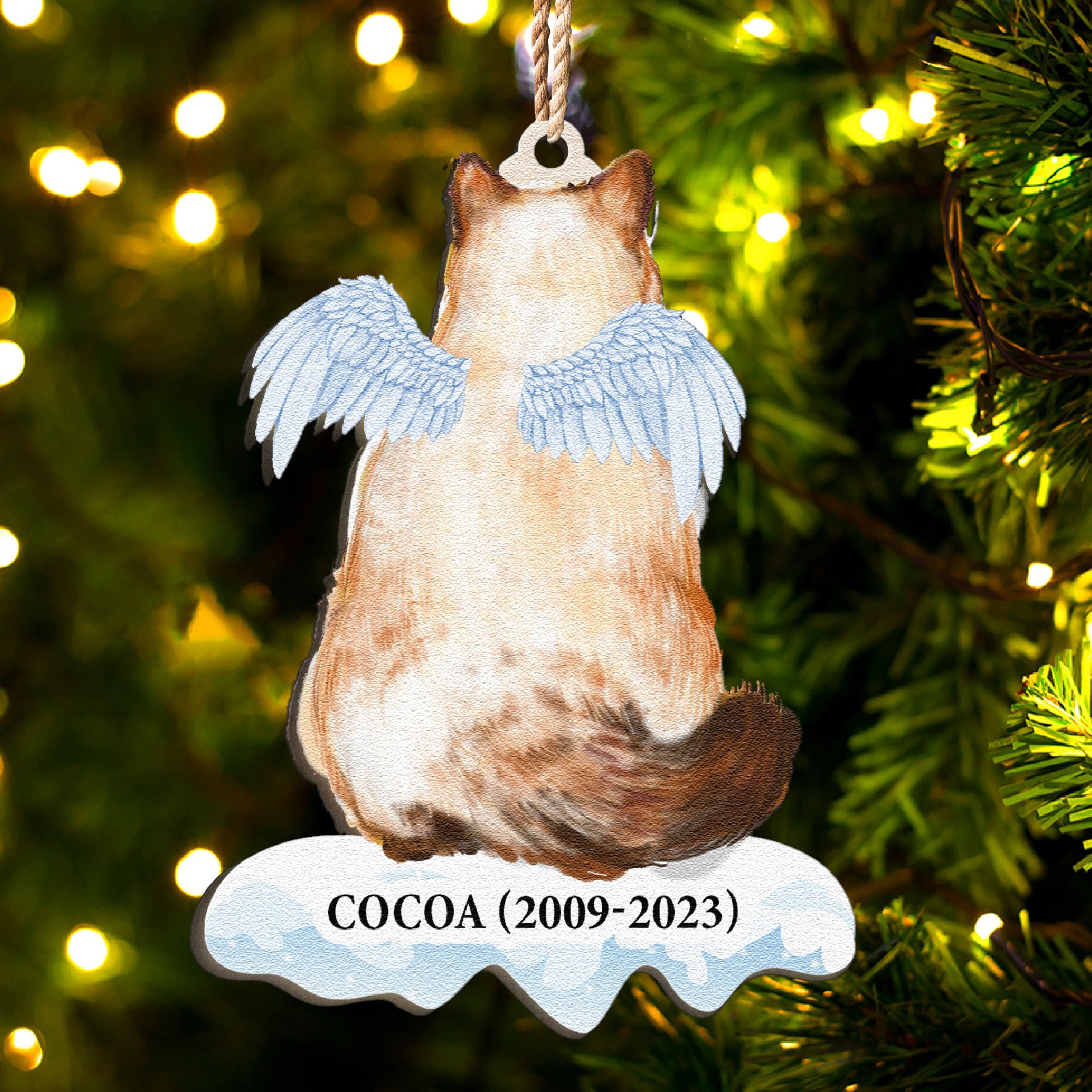 Missing My Cat - Personalized Wooden Ornament