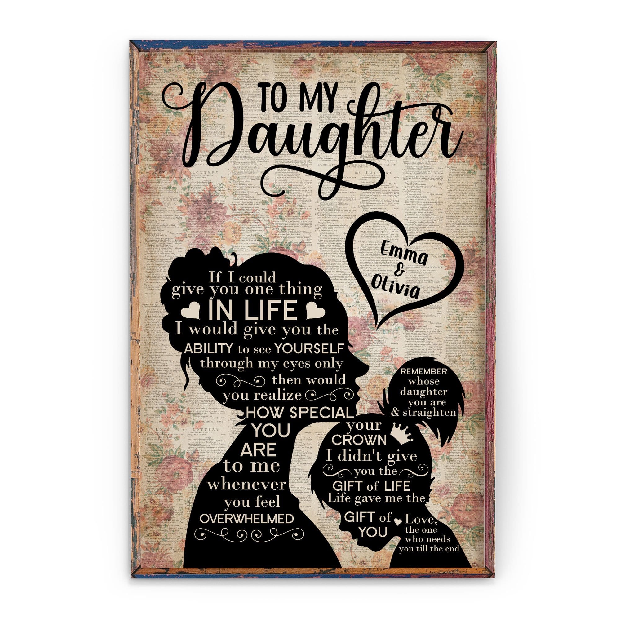 To My Daughter Remember Whose Daughter You Are And Straighten Your Crown, Family Custom Poster, Gift For Daughter-Macorner