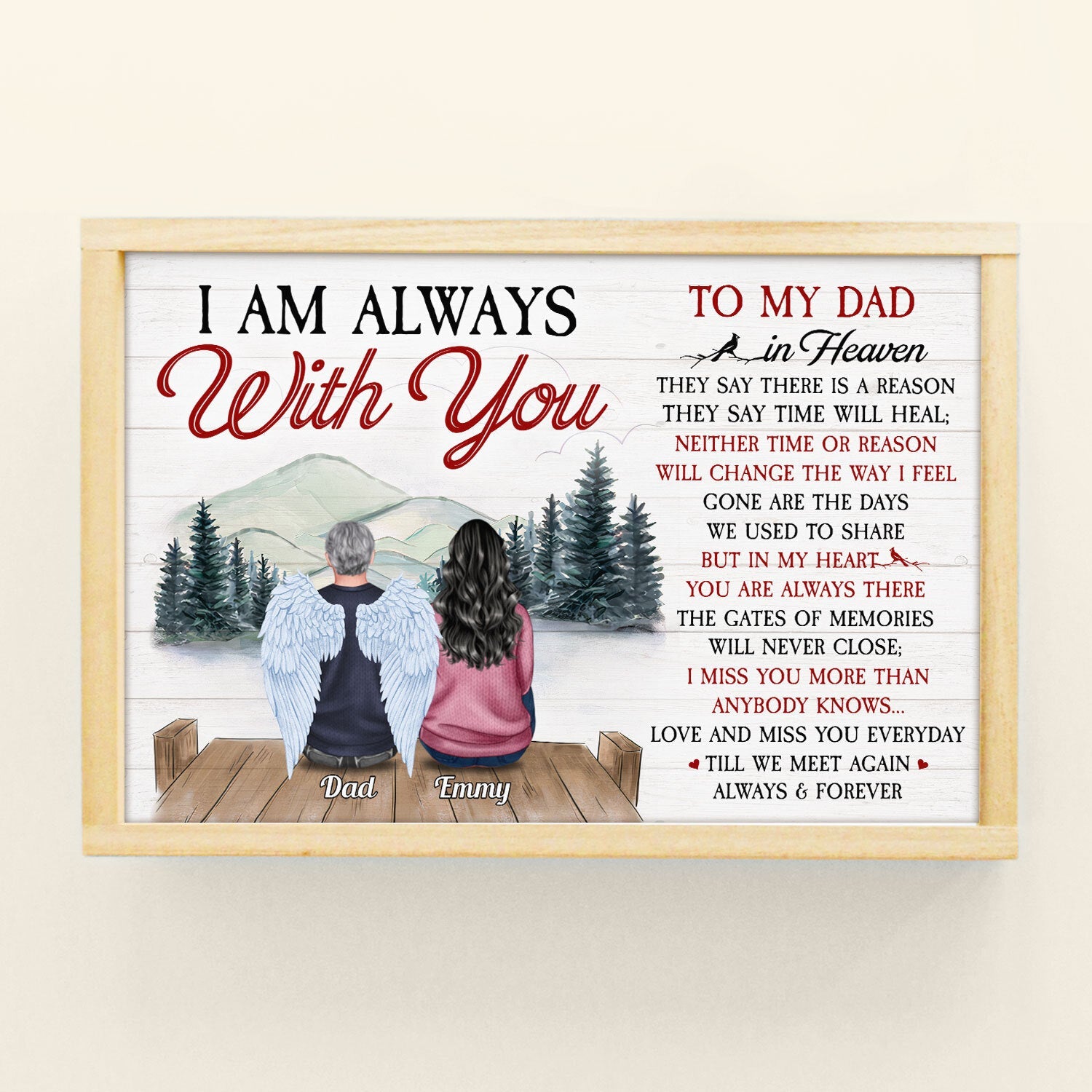 To My Dad In Heaven - Personalized Poster - Memorial Gift For Family, Daughter, Son - Remembrance Poster