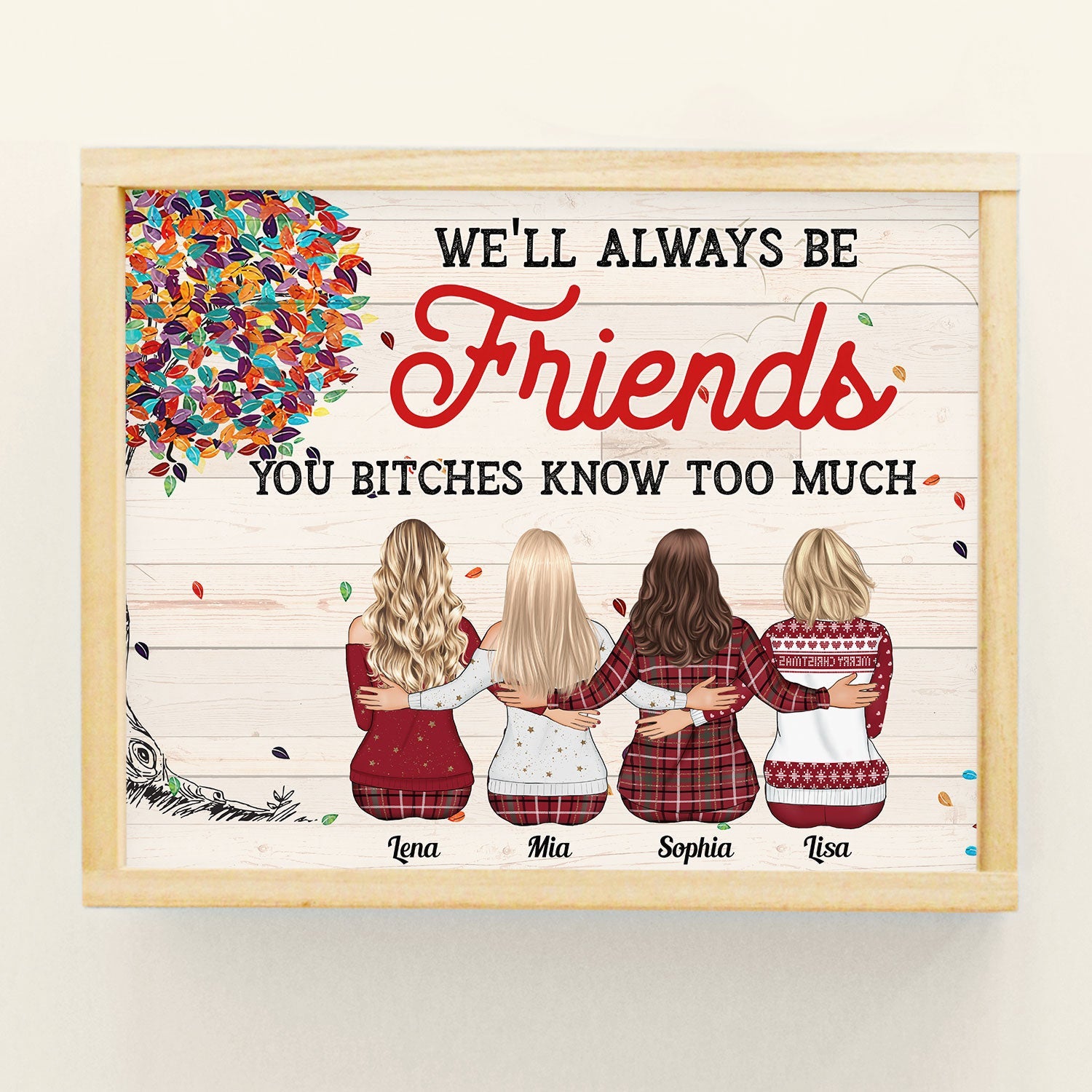 Best Friends Are Hard To Find The Bests Are Already Mine - Personalized Poster - Christmas Gift For Friends, Besties - Family Hugging