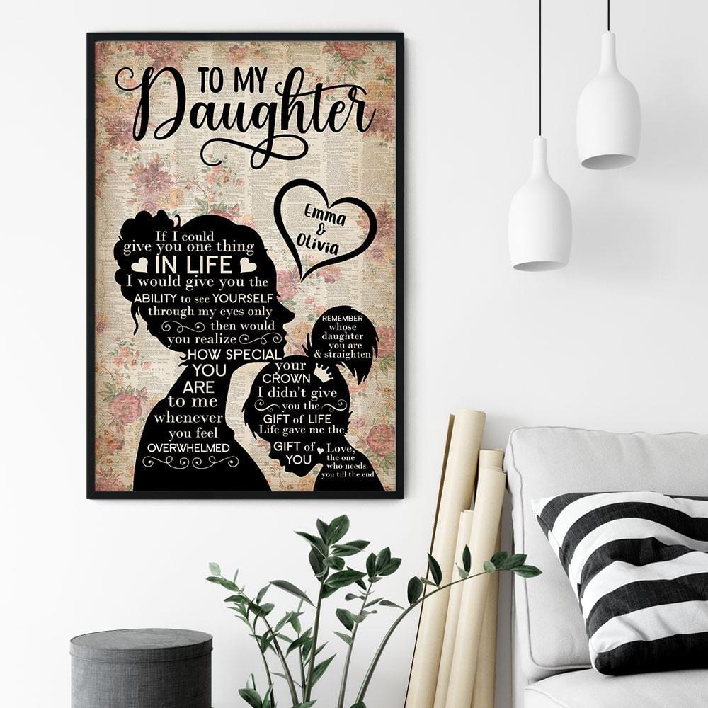 To My Daughter Remember Whose Daughter You Are And Straighten Your Crown, Family Custom Poster, Gift For Daughter-Macorner