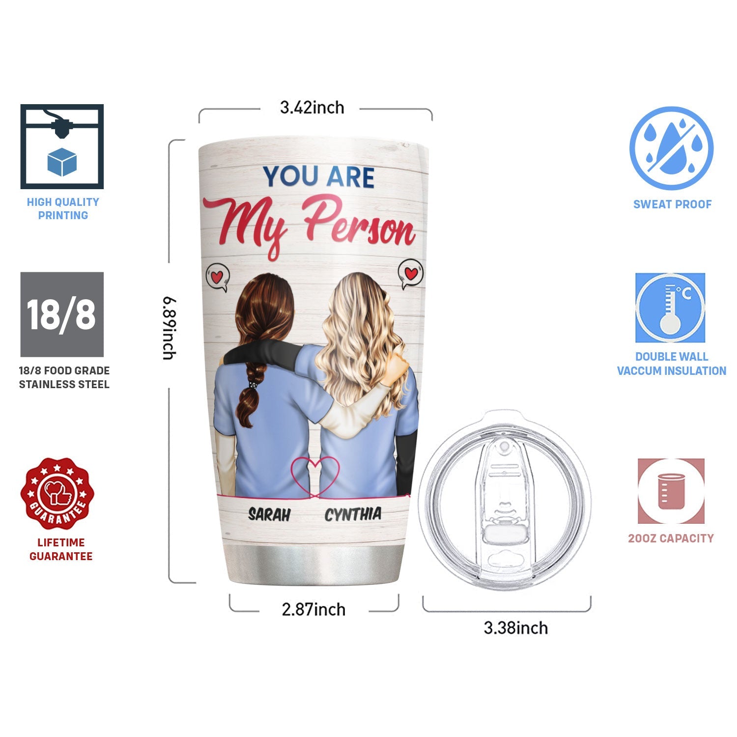 You Are My Person, Friends Custom Tumbler, Gift For Besties, Best Friends, Friends, Friendship Tumbler-Macorner