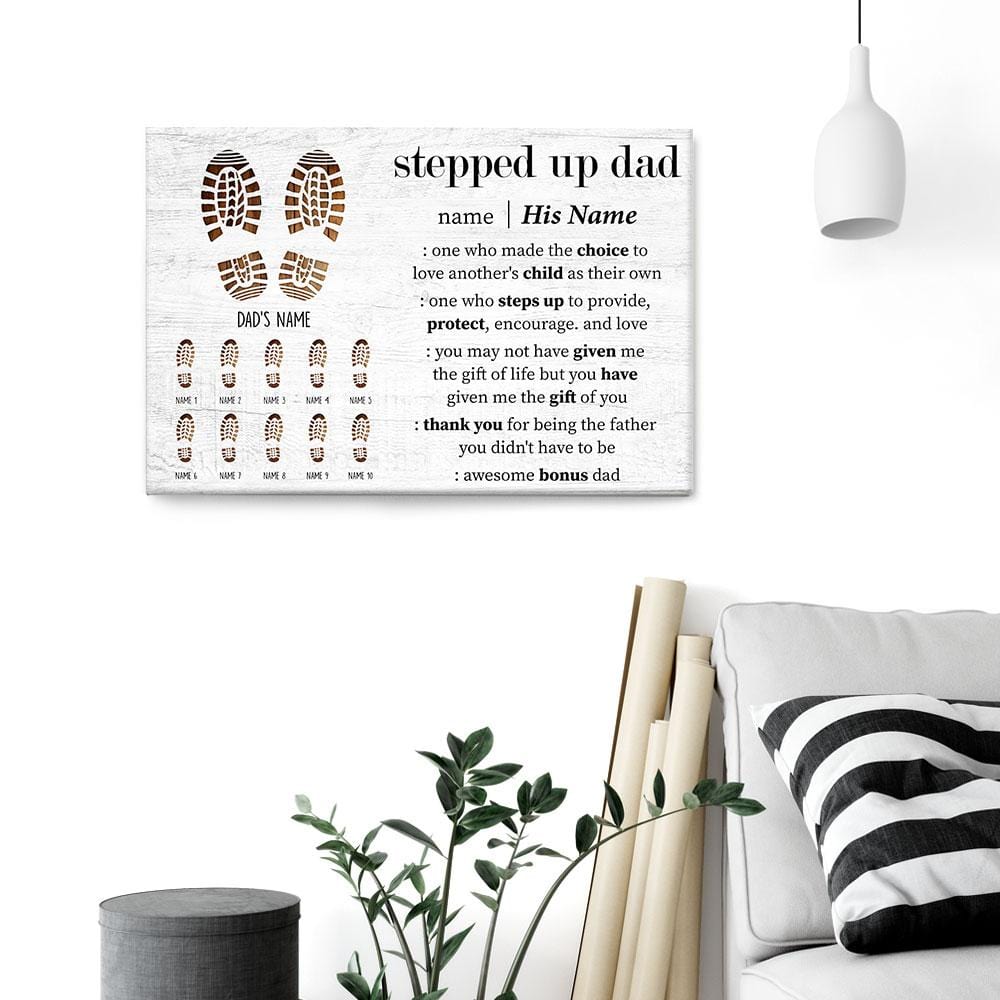 Stepped Up Dad Canvas & Poster-Macorner