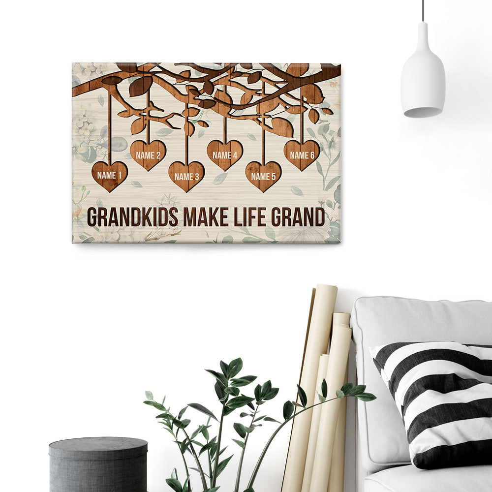 Grandkids Make Life Grand, Family Custom Poster/Canvas, Gift For Family-Macorner