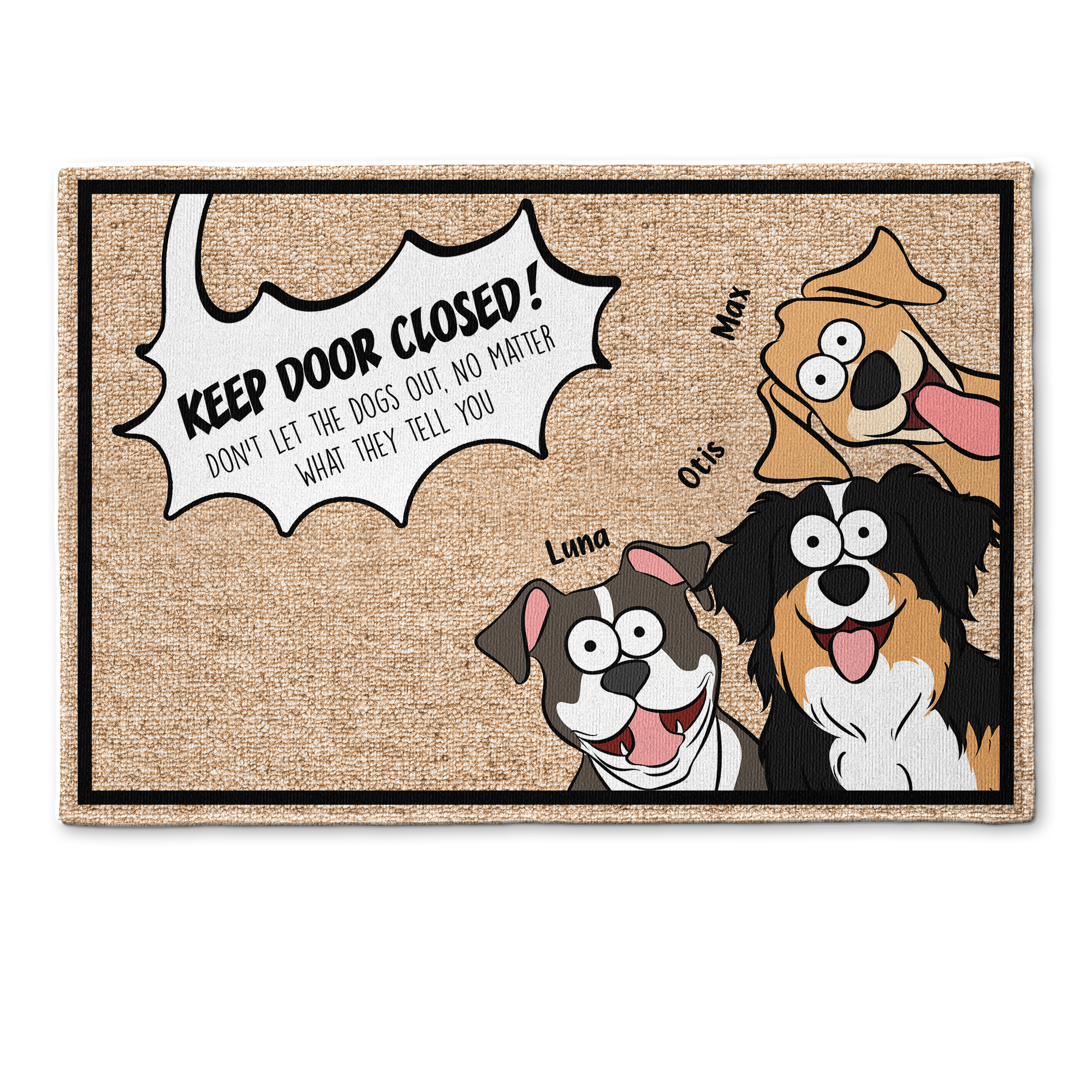 Keep Door Closed - Personalized Doormat