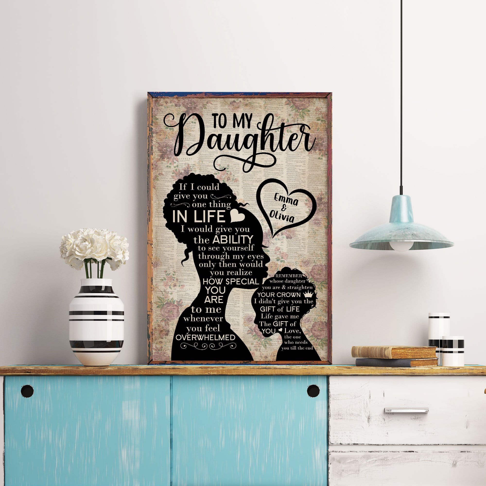 To My Daughter Remember Whose Daughter You Are And Straighten Your Crown, Family Custom Poster, Gift For Daughter-Macorner