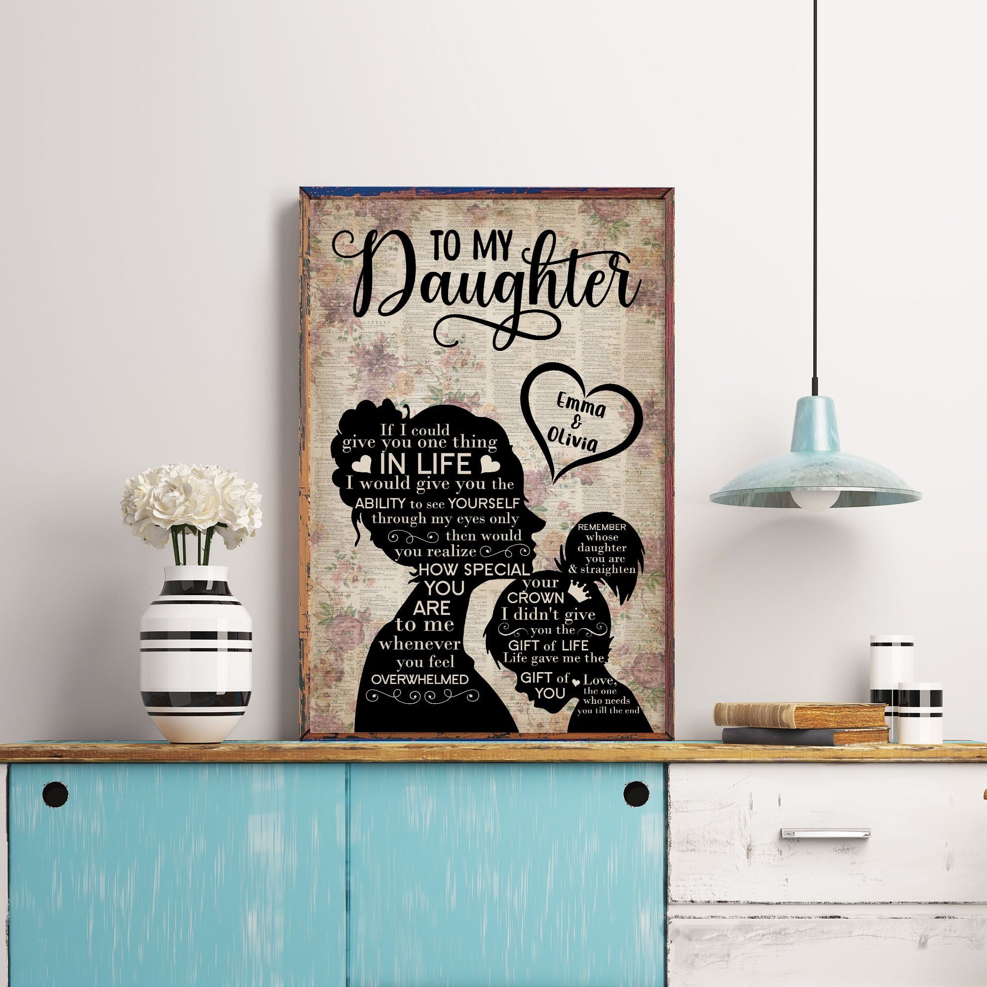 To My Daughter Remember Whose Daughter You Are And Straighten Your Crown, Family Custom Poster, Gift For Daughter-Macorner