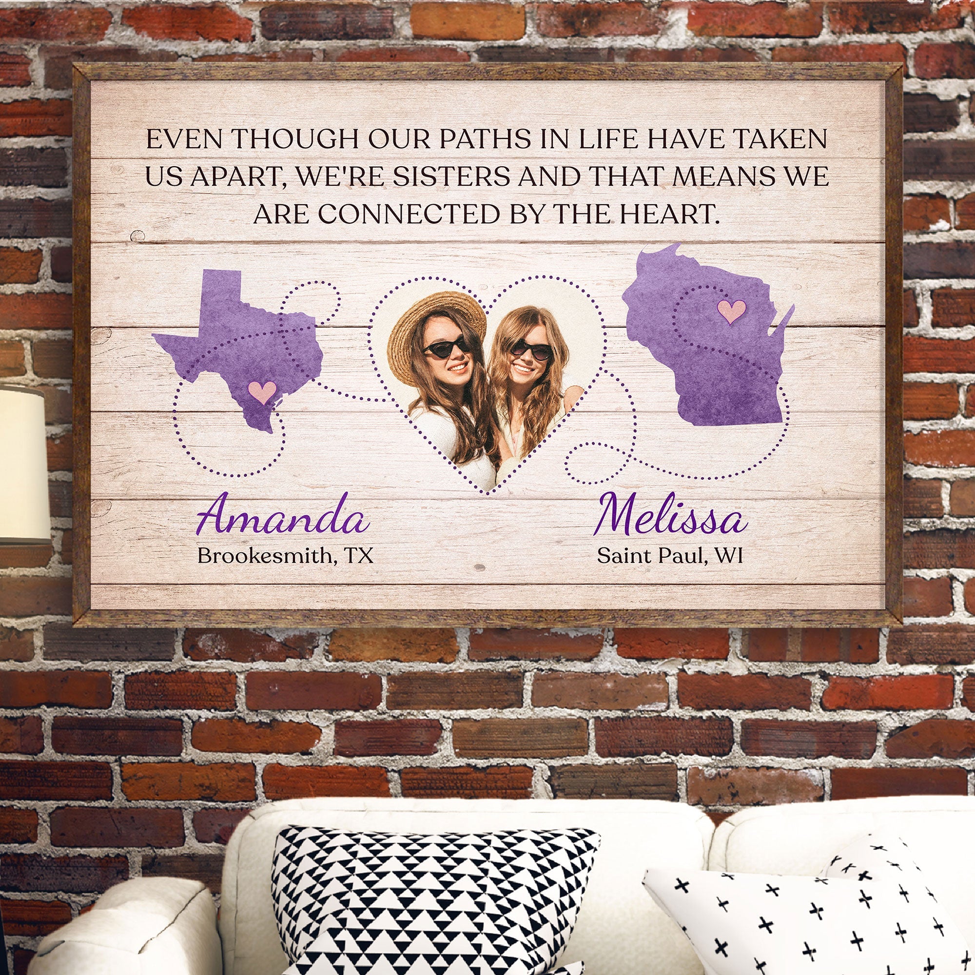 Even Though Our Paths In Life Have Taken Us Apart, Sisters Custom Poster, Gift For Sisters-Macorner