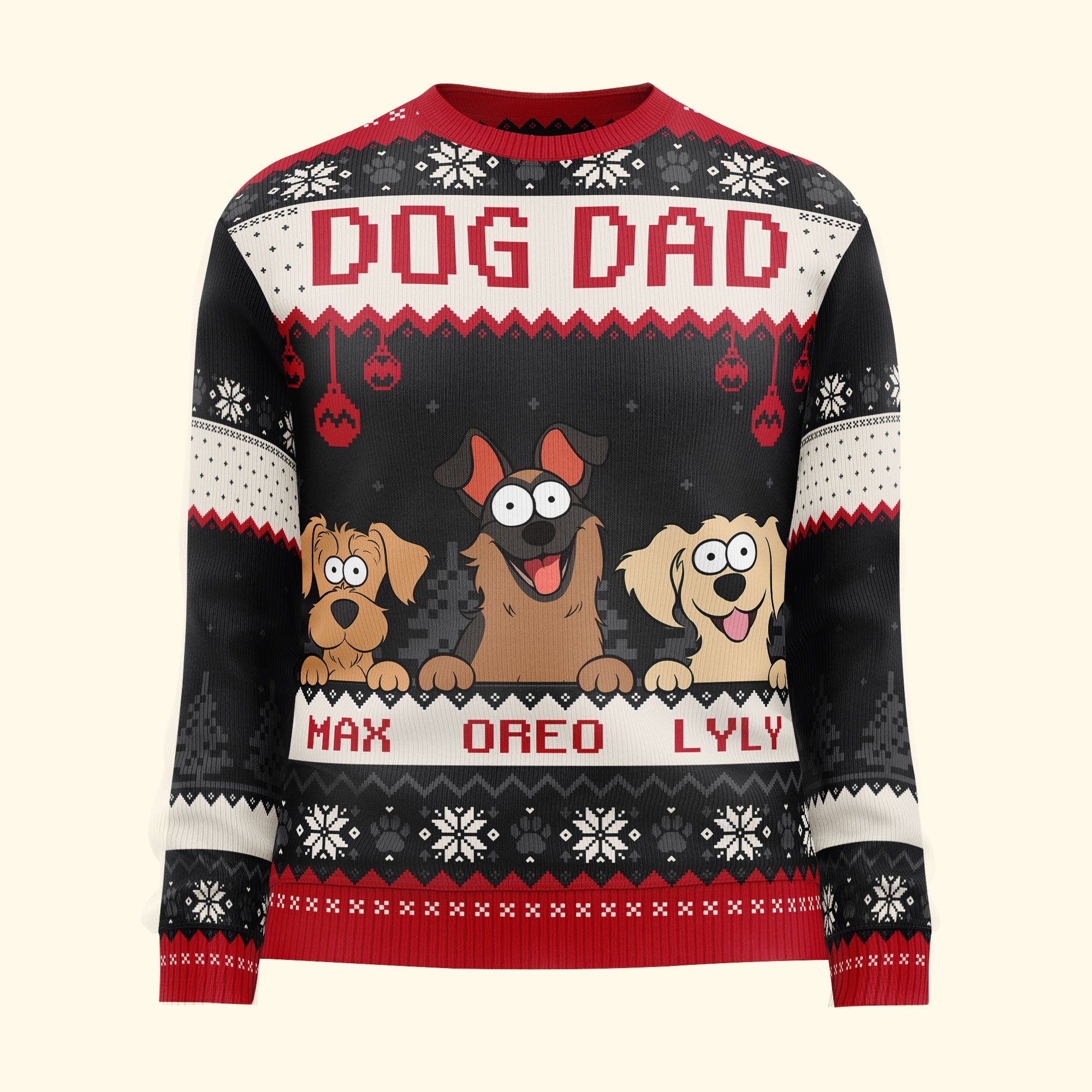 Best Dog Dad Ever - Personalized Ugly Sweater