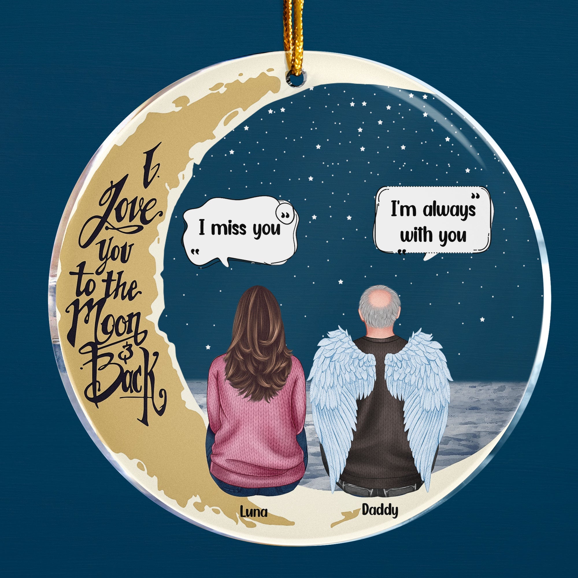 Miss You More Than Anything - Personalized Circle Acrylic Ornament