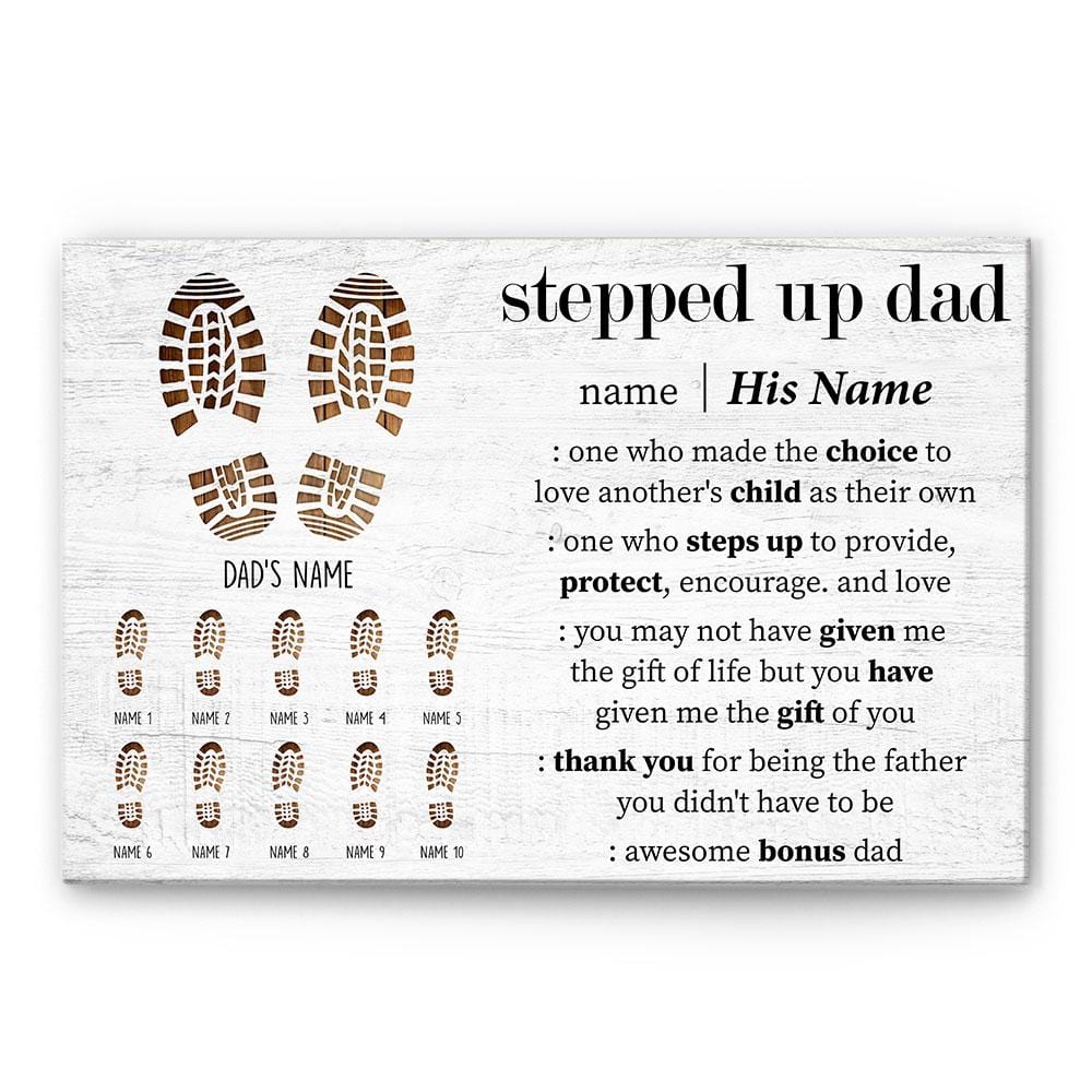 Stepped Up Dad Canvas & Poster-Macorner