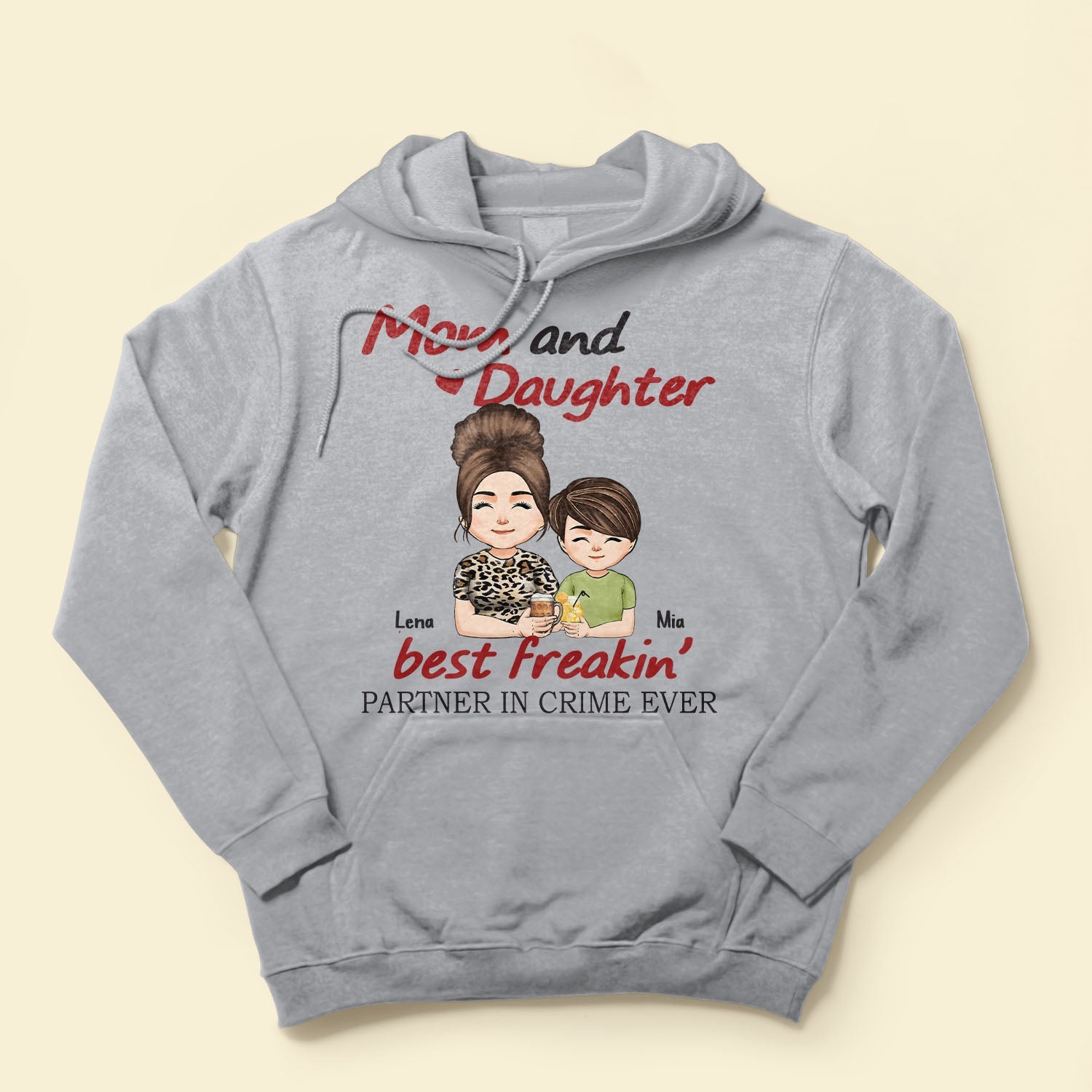 Mom And Daughter Best Freakin' Partner In Crime Ever - Personalized Shirt - Birthday, Mother's Day Gift For Mom, Mother, Mama