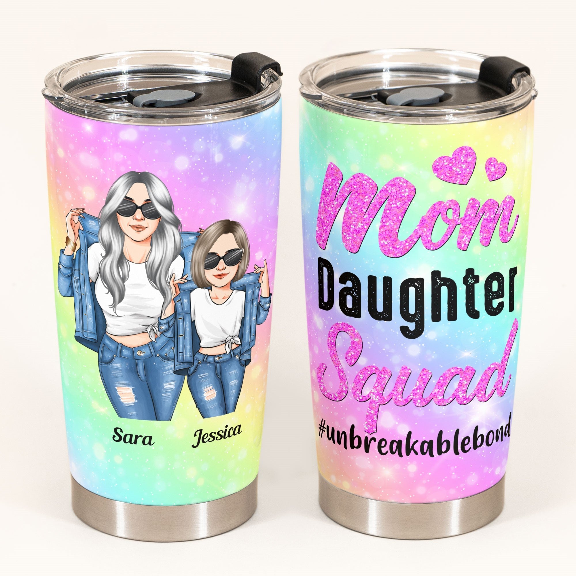 Mom Daughter Squad - Personalized Tumbler Cup - Mother's Day Gift For Mother, Mom