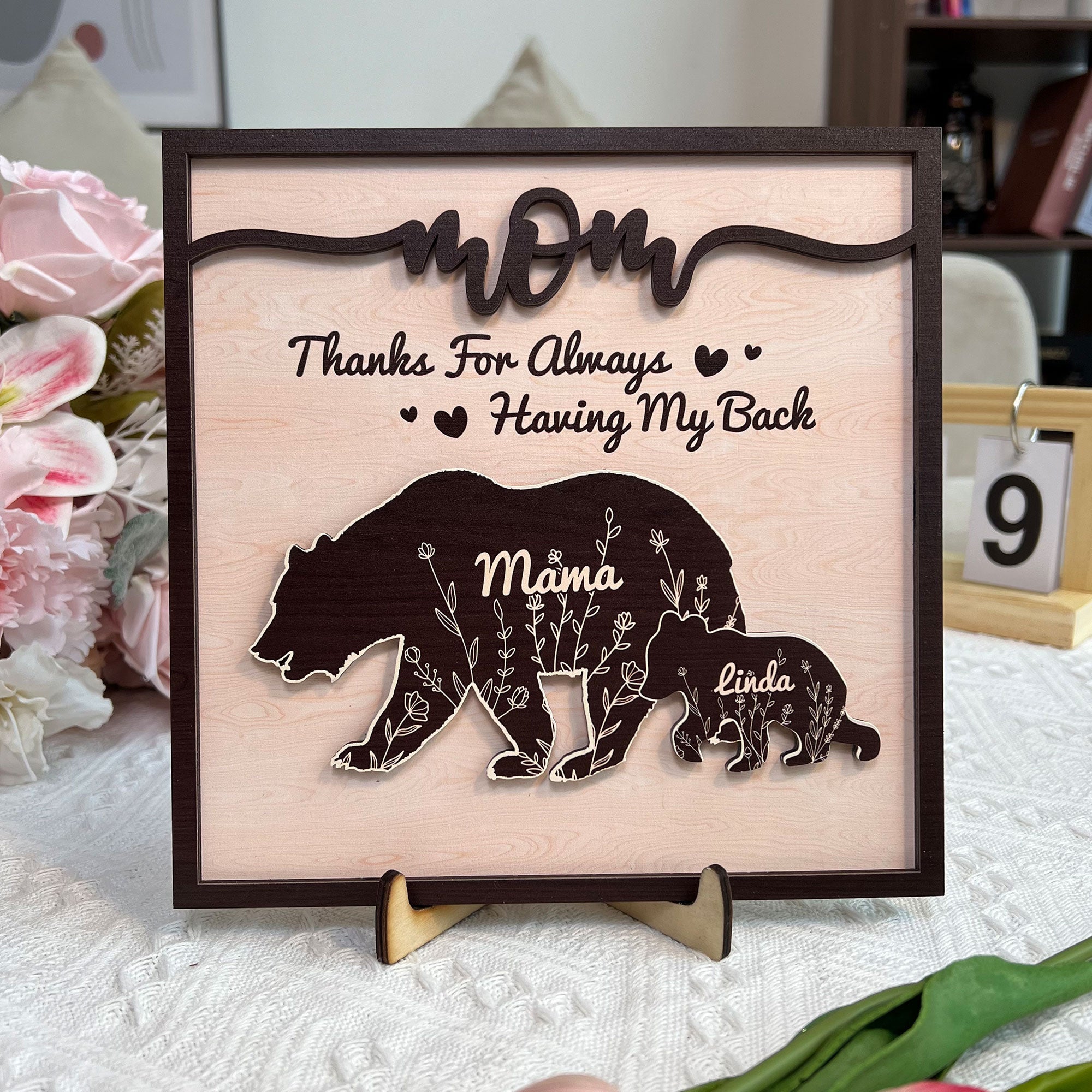 Mom Everything We Are You Helped Us To Be - Personalized Wooden Plaque