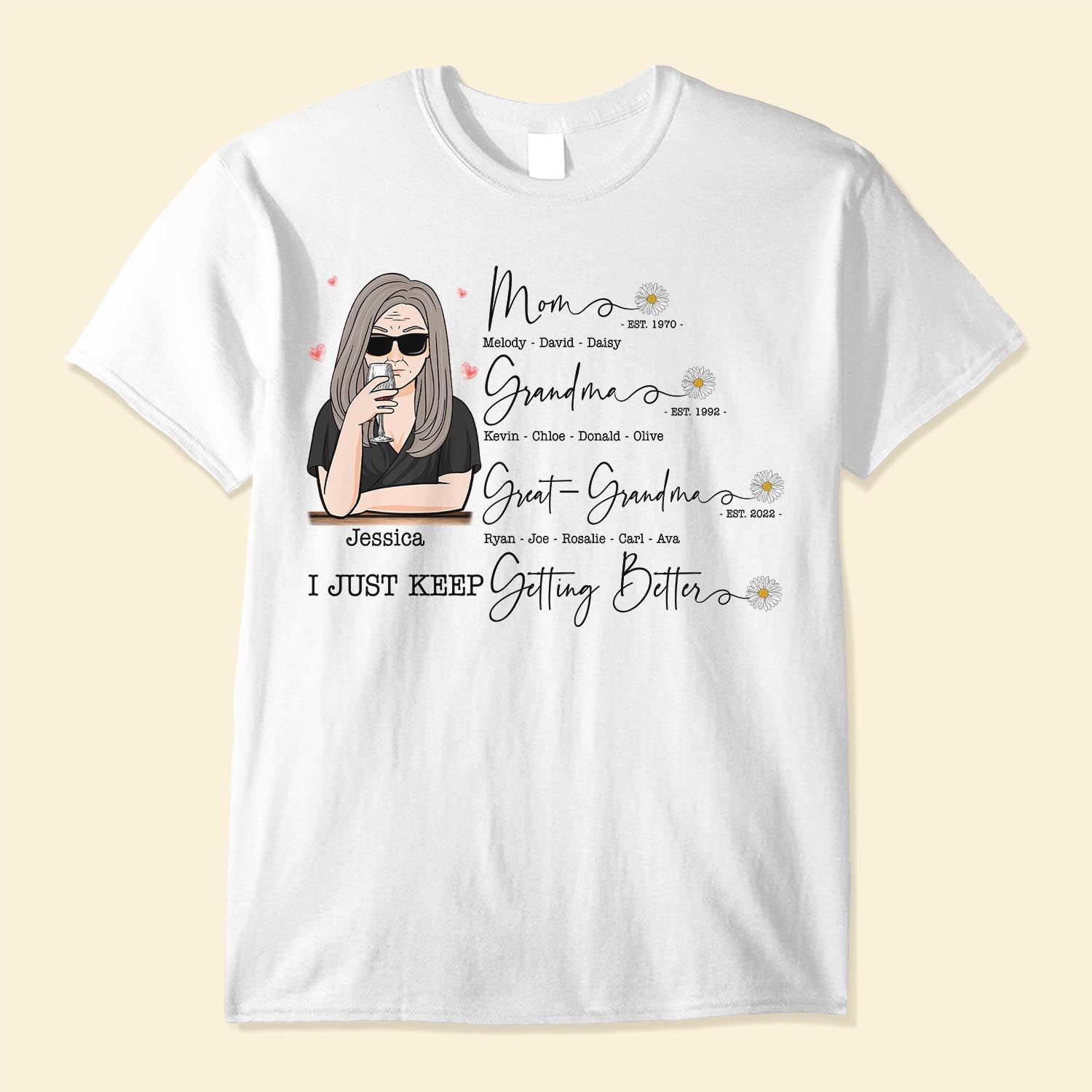 Mom Grandma Great-Grandma - Personalized Shirt - Pregnancy, Baby Announcement Gift For Great-Grandma, Grandma - Baby Reveal To Family