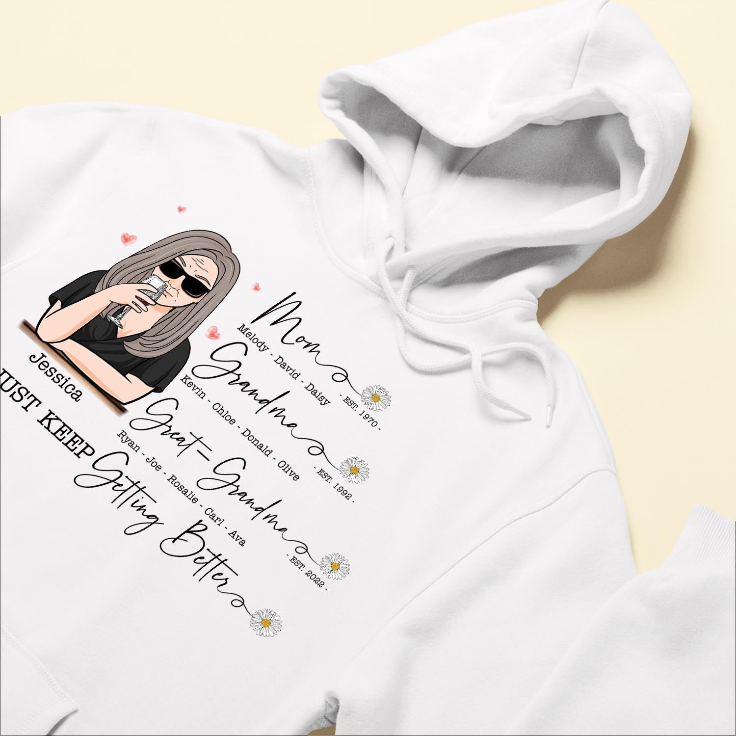 Mom Grandma Great-Grandma - Personalized Shirt - Pregnancy, Baby Announcement Gift For Great-Grandma, Grandma - Baby Reveal To Family