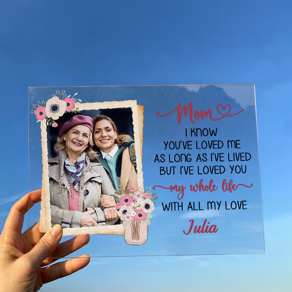 Mom I'Ve Loved You My Whole Life - Personalized Acrylic Photo Plaque