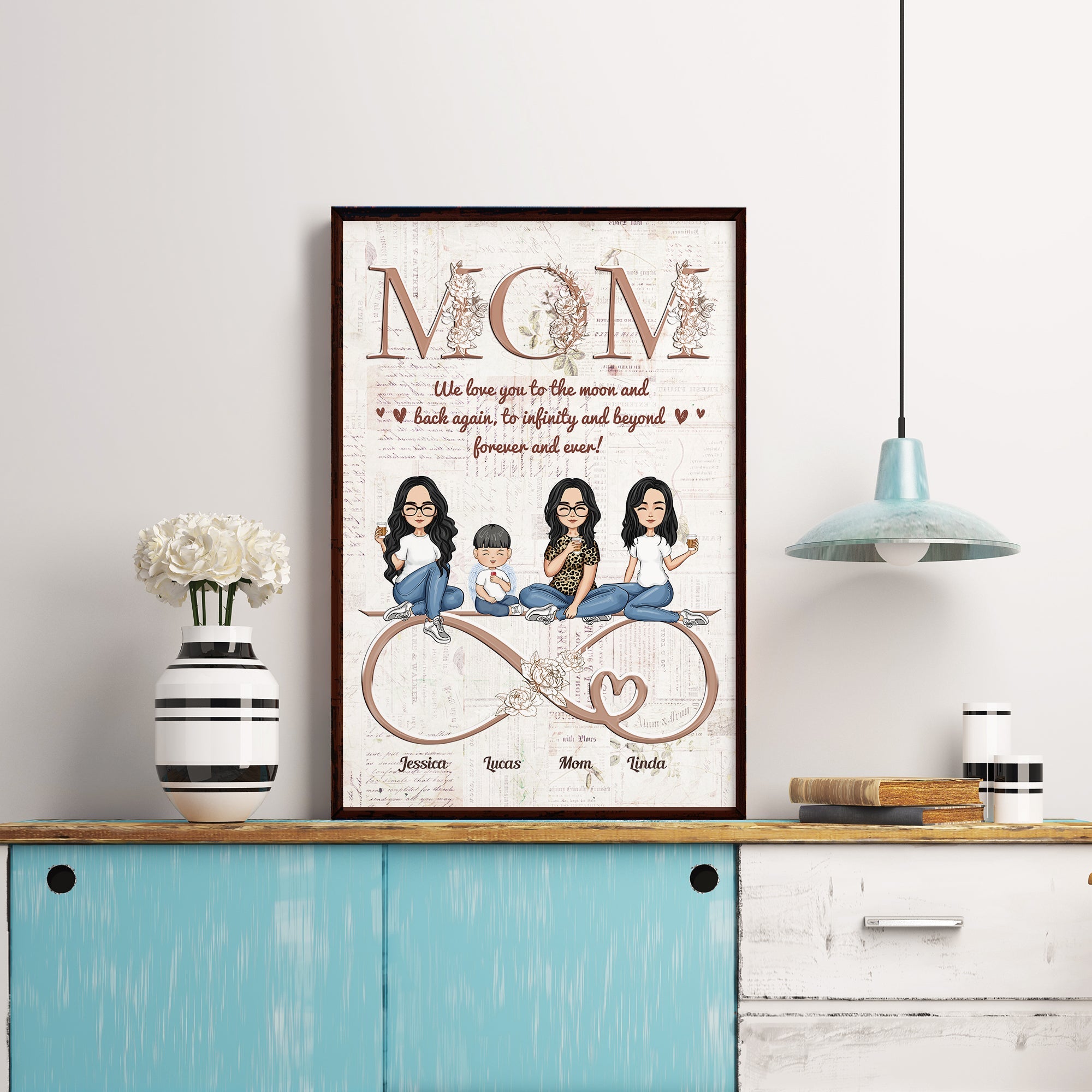 Mom Infinity And Beyond - Personalized Poster/Wrapped Canvas