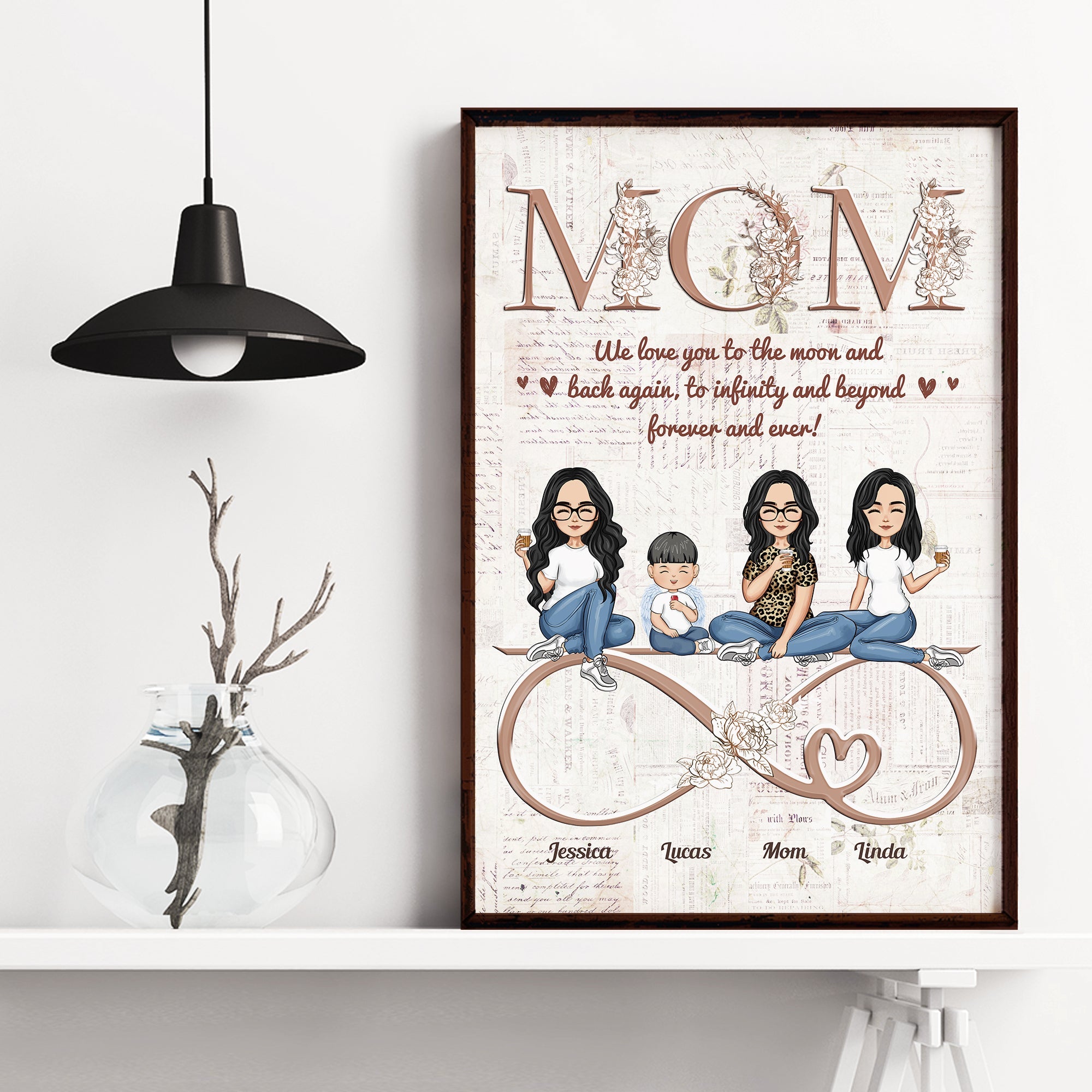 Mom Infinity And Beyond - Personalized Poster/Wrapped Canvas