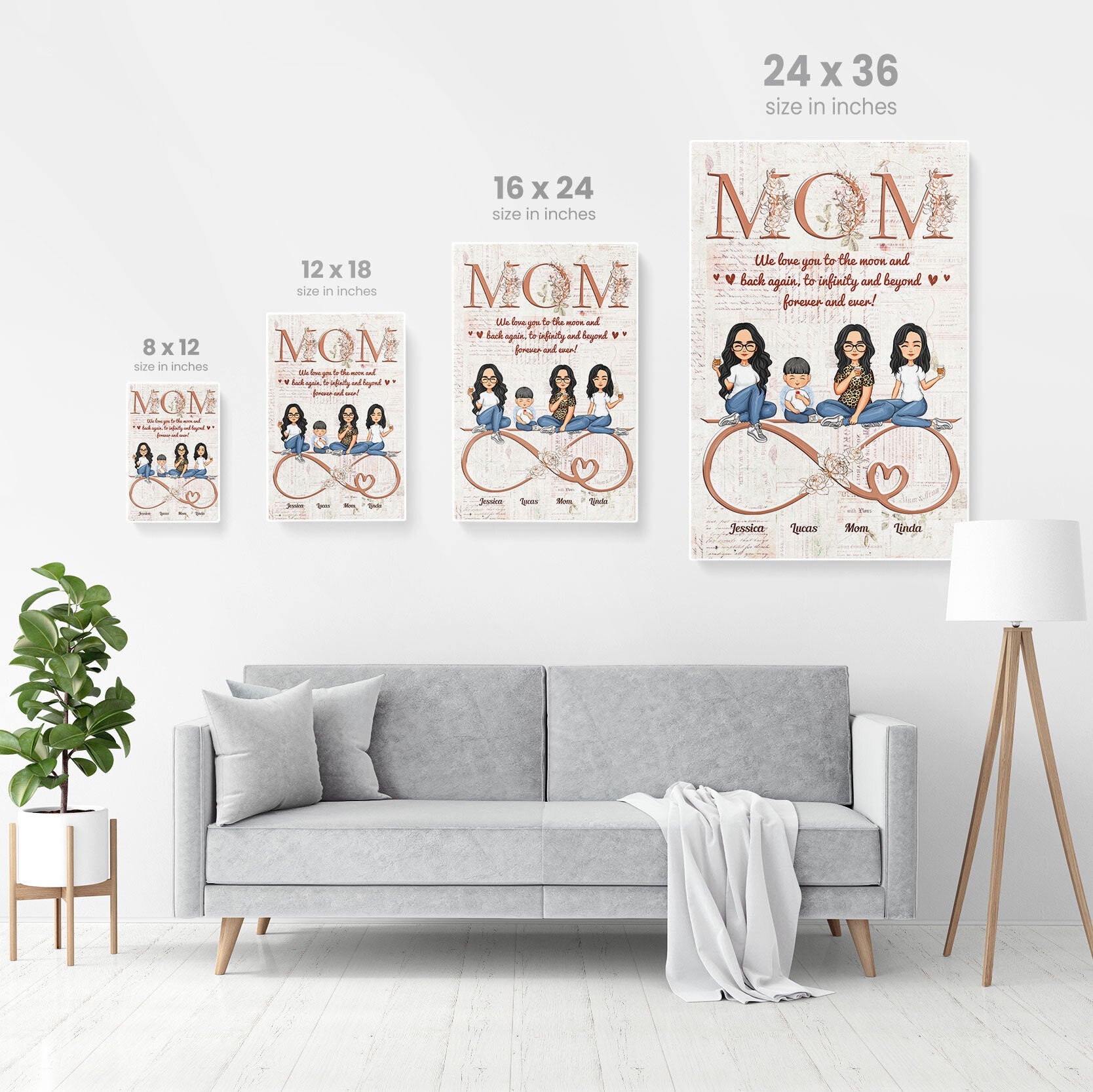 Mom Infinity And Beyond - Personalized Poster/Wrapped Canvas