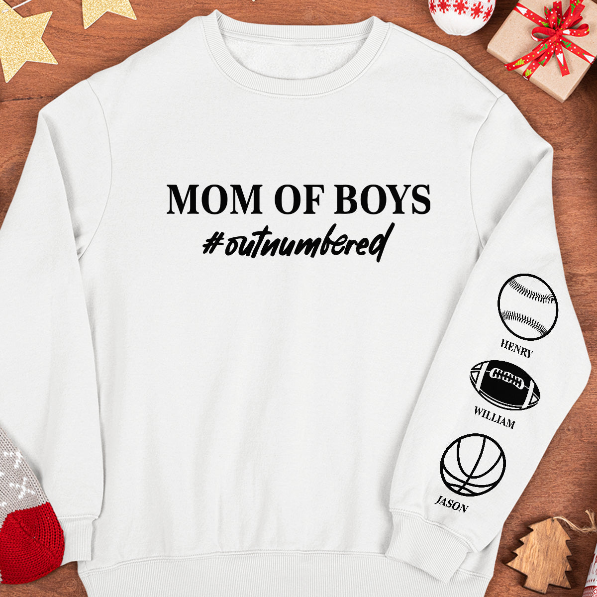 Mom Of Boys - Personalized Sweatshirt