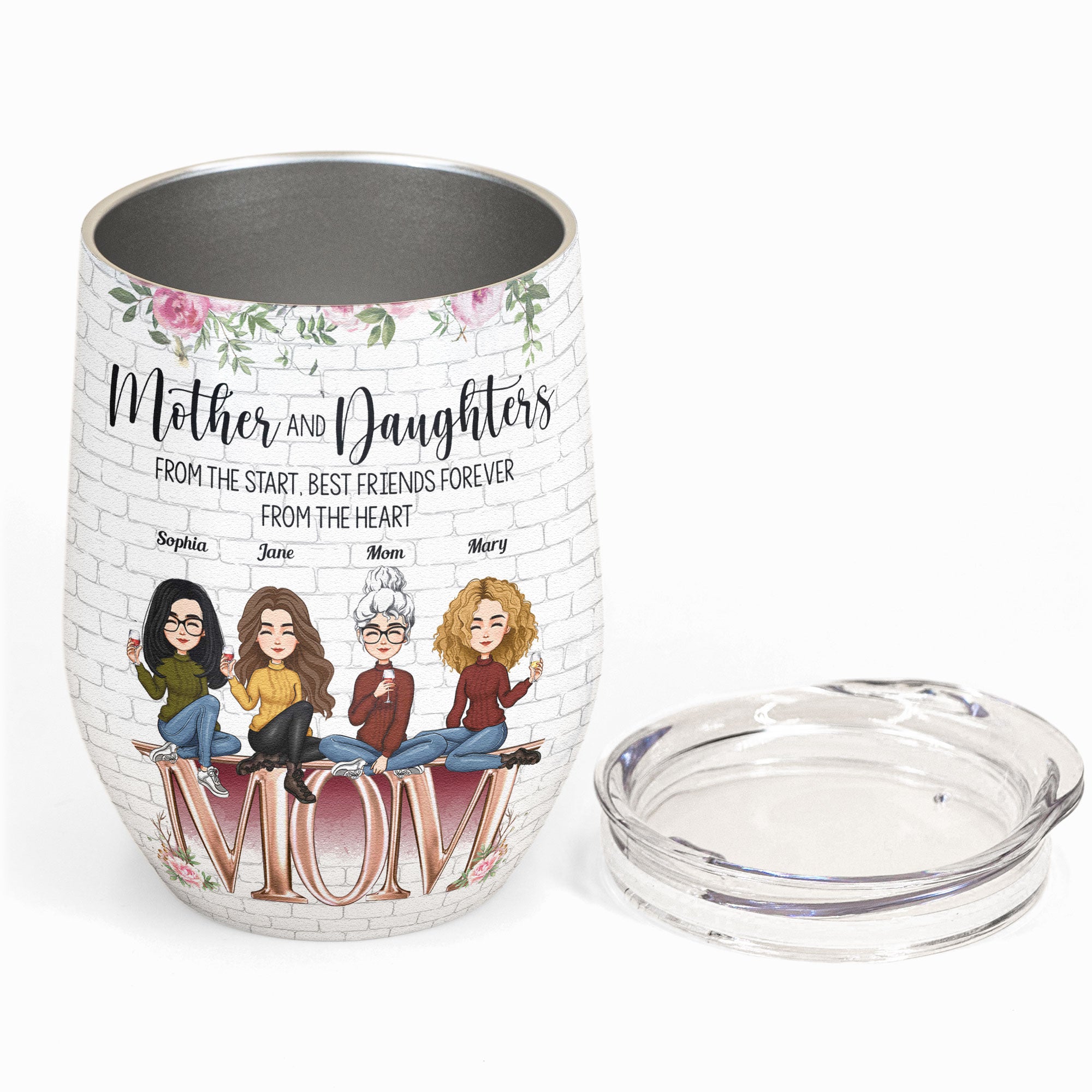 Mother And Daughter BFF Forever - Personalized Wine Tumbler