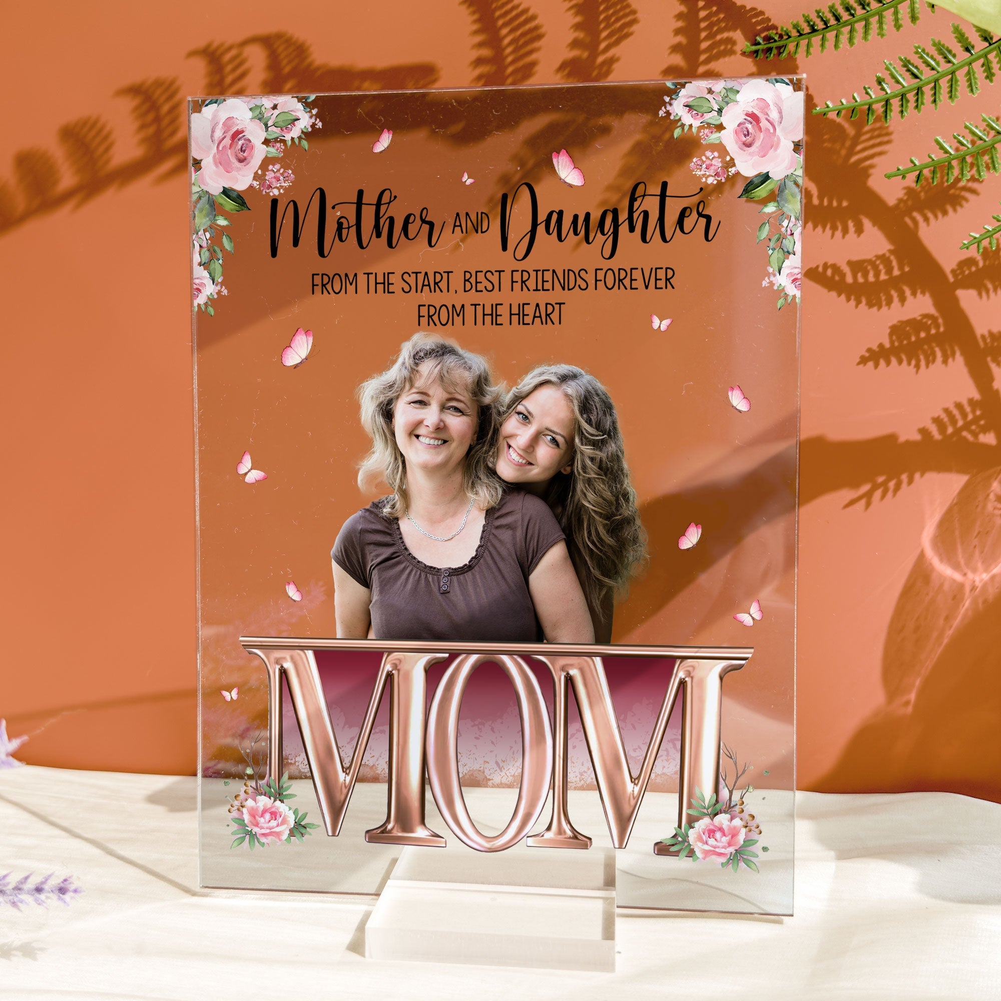 Mother And Daughter BFF From The Heart - Personalized Acrylic Photo Plaque