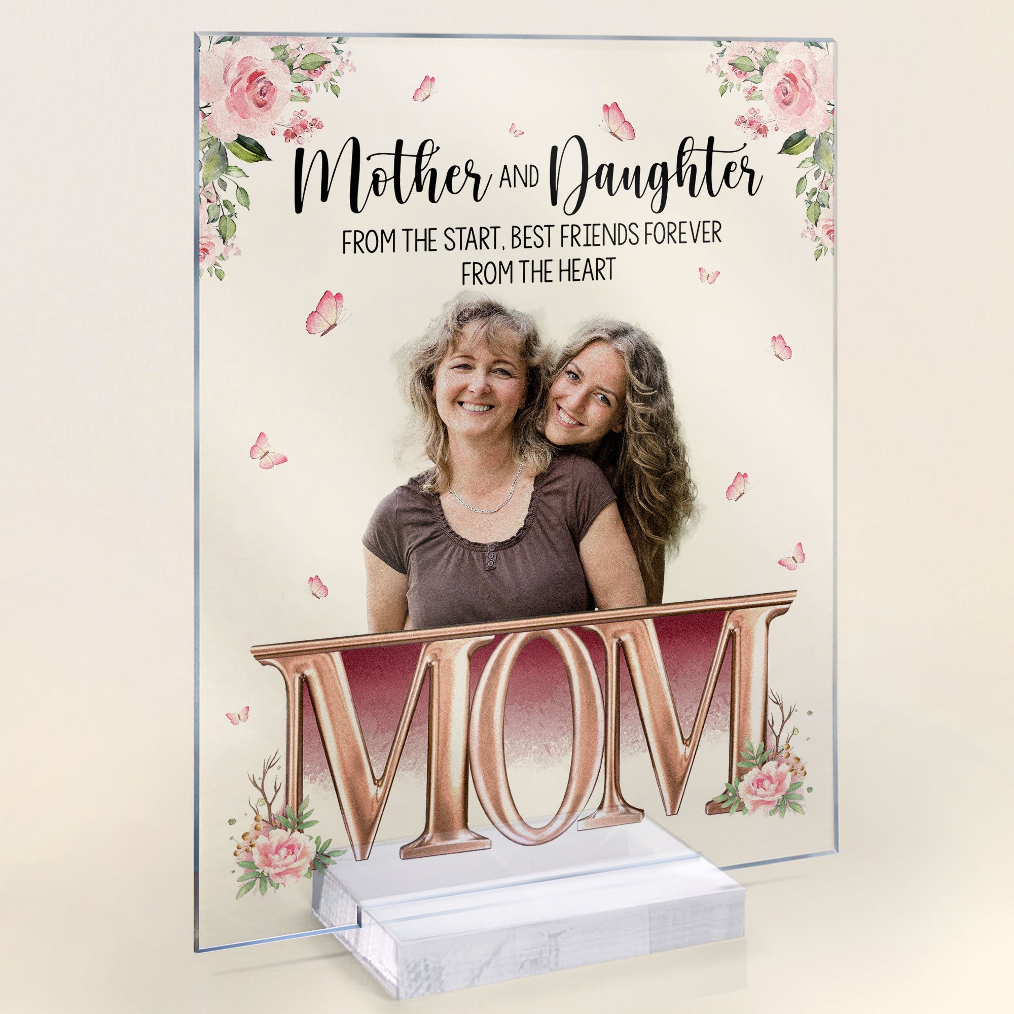 Mother And Daughter BFF From The Heart - Personalized Acrylic Photo Plaque