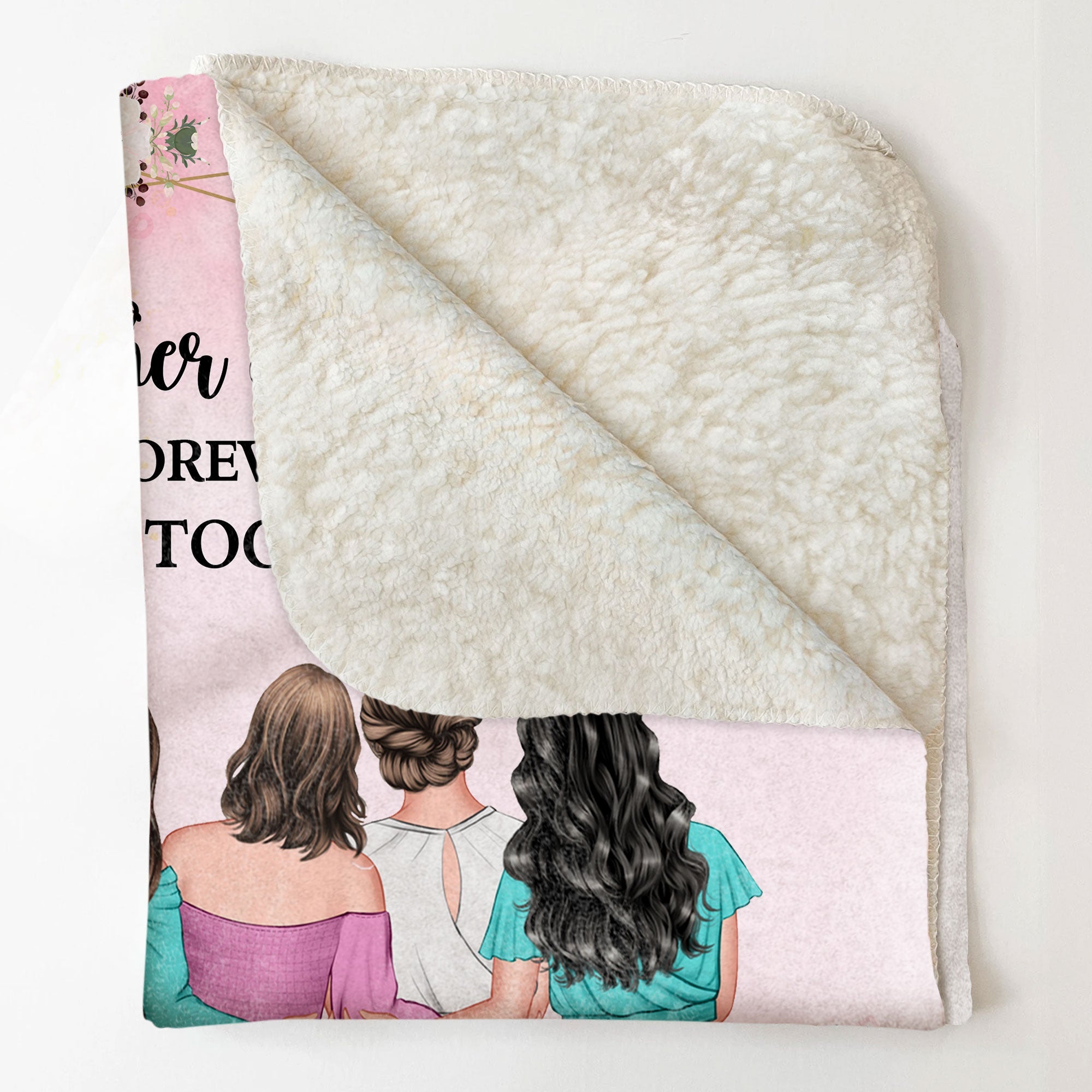 Mother And Daughter Forever Linked Together - Personalized Blanket