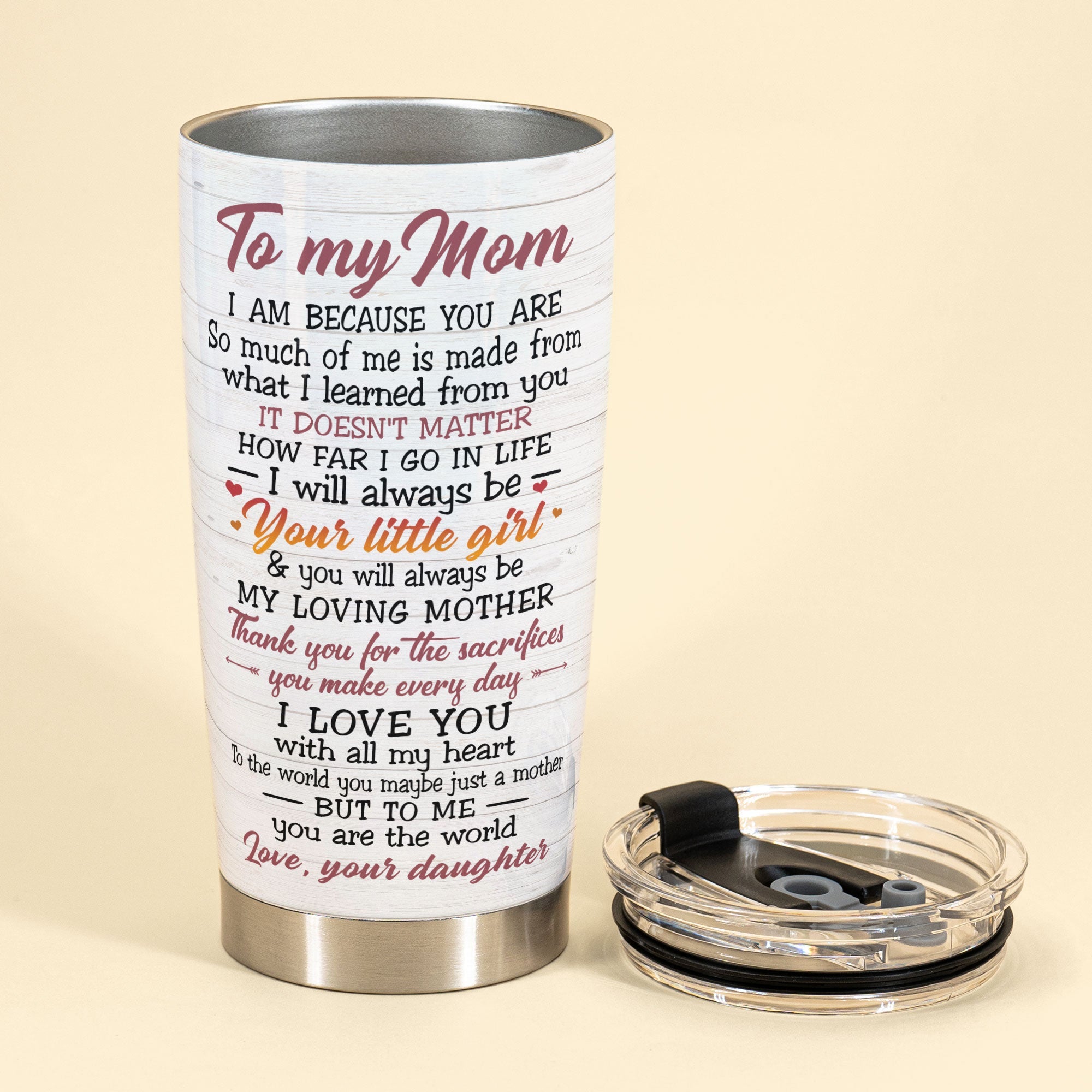 Mother And Daughter Forever Linked Together - Personalized Tumbler Cup - Gift For Mom