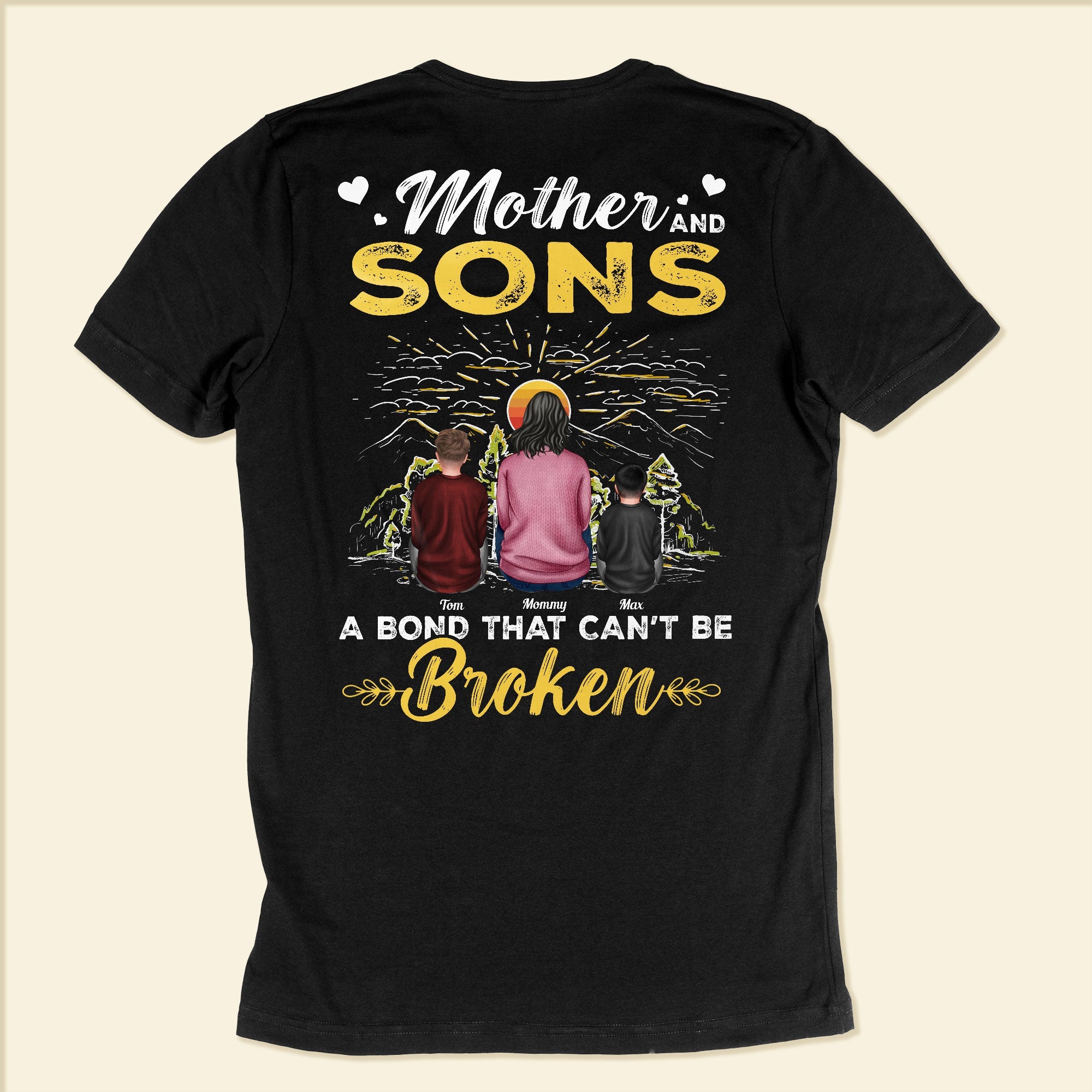 Mother And Son A Bond That Can't Be Broken - Personalized Back Printed Shirt