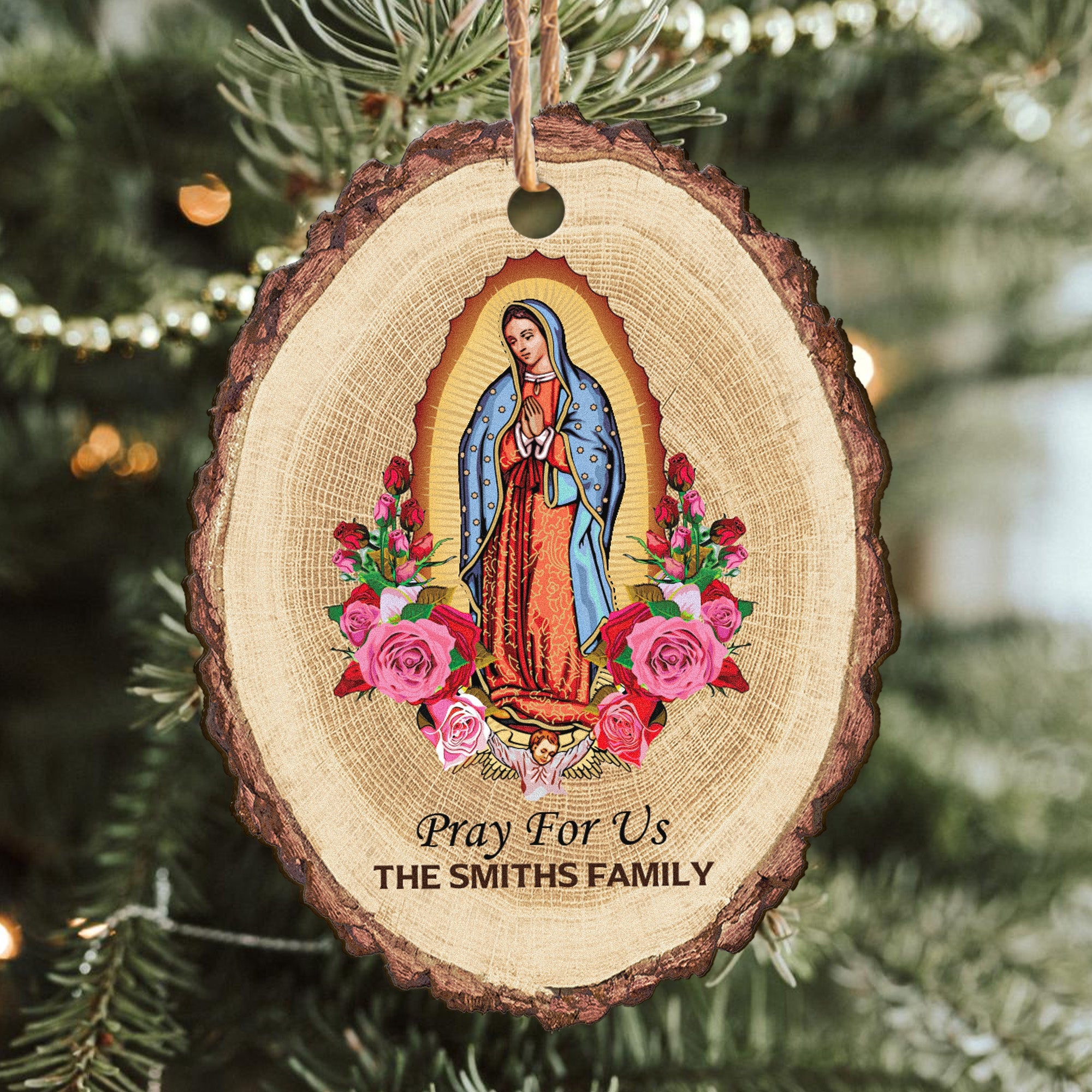 Mother Of Jesus Pray For Us - Personalized Wooden Ornament