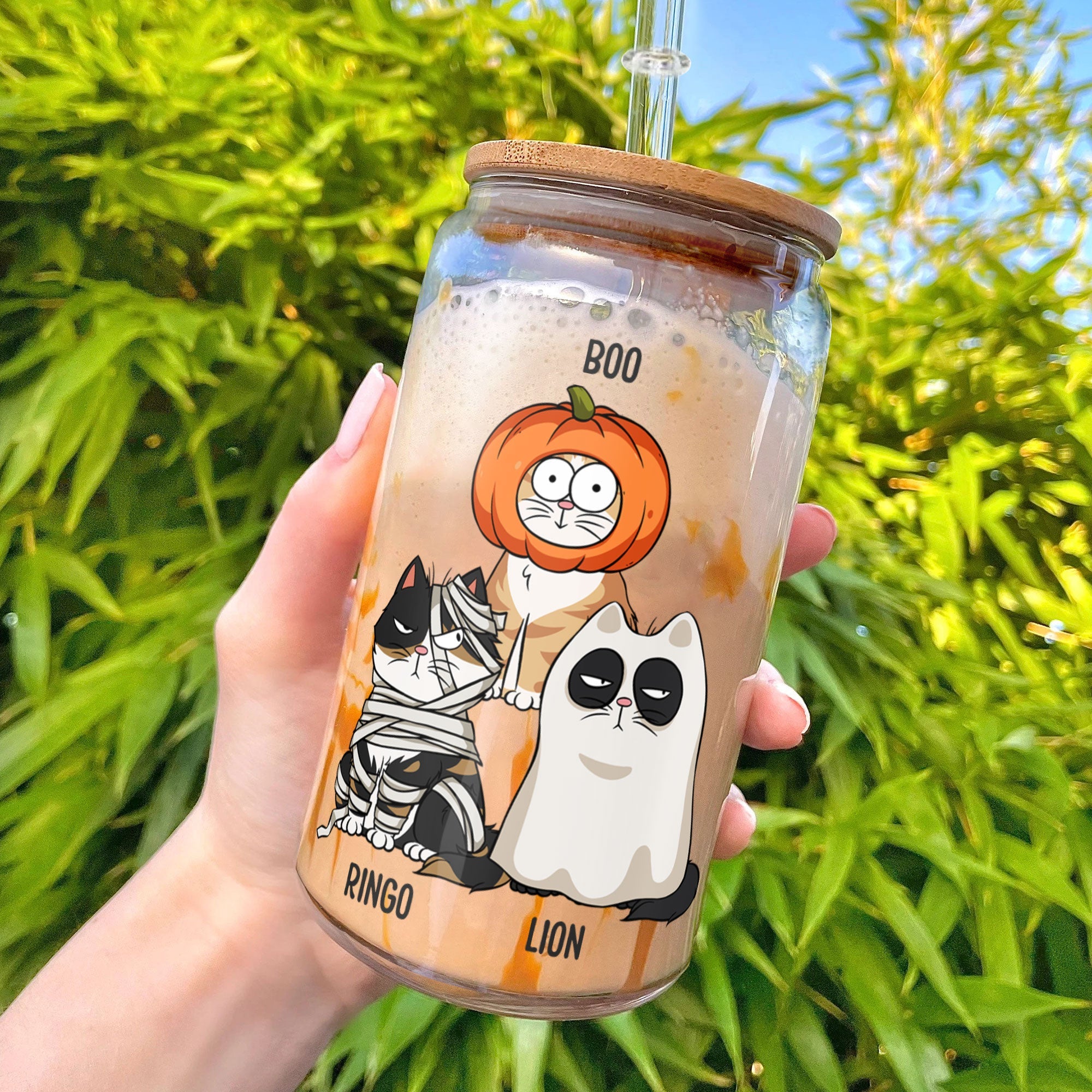 Mother Of Meownsters - Personalized Clear Glass Cup