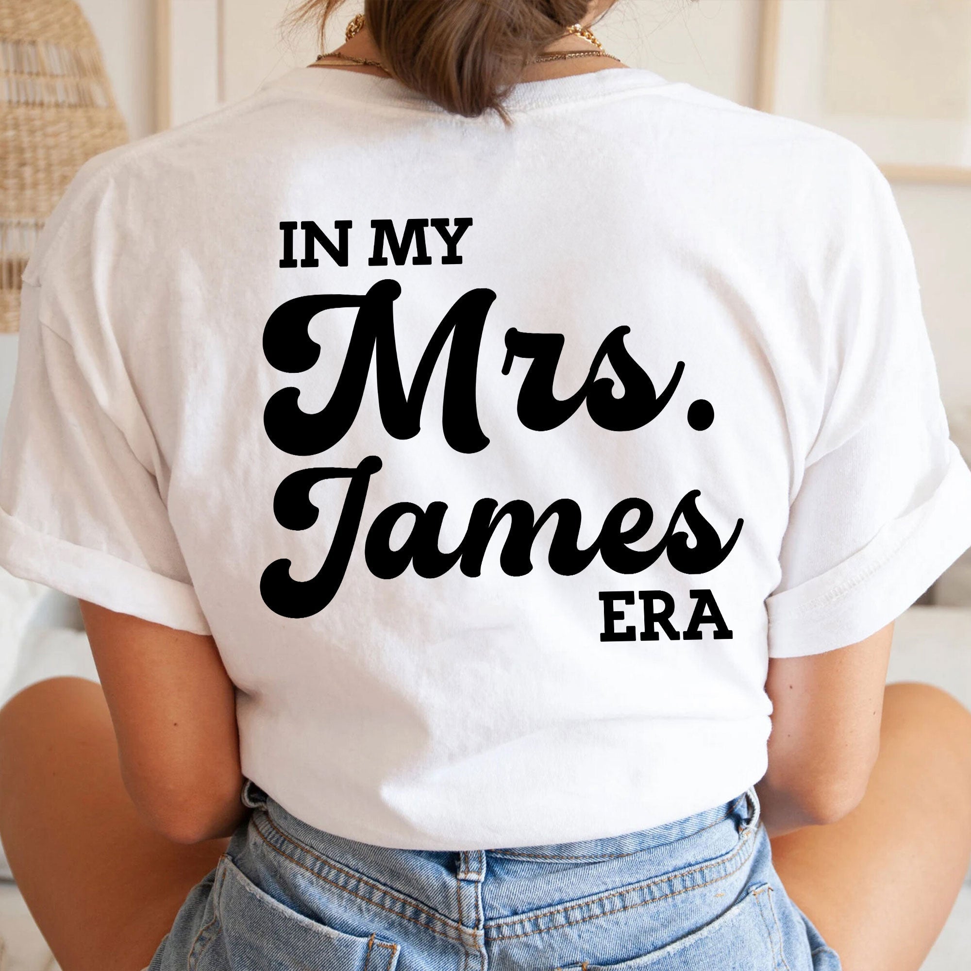 Mrs Tshirt - Retro Custom Bride Name - Personalized Shirt