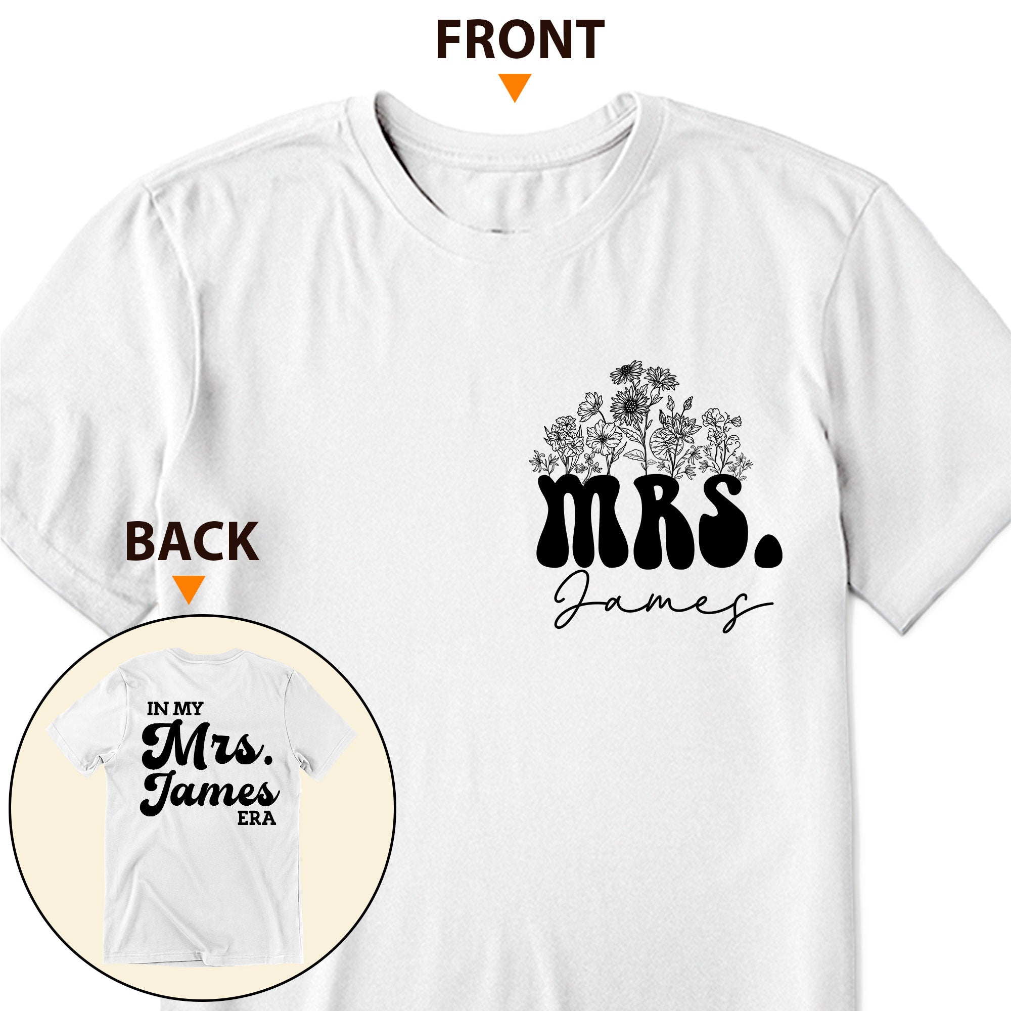 Mrs Tshirt - Retro Custom Bride Name - Personalized Shirt