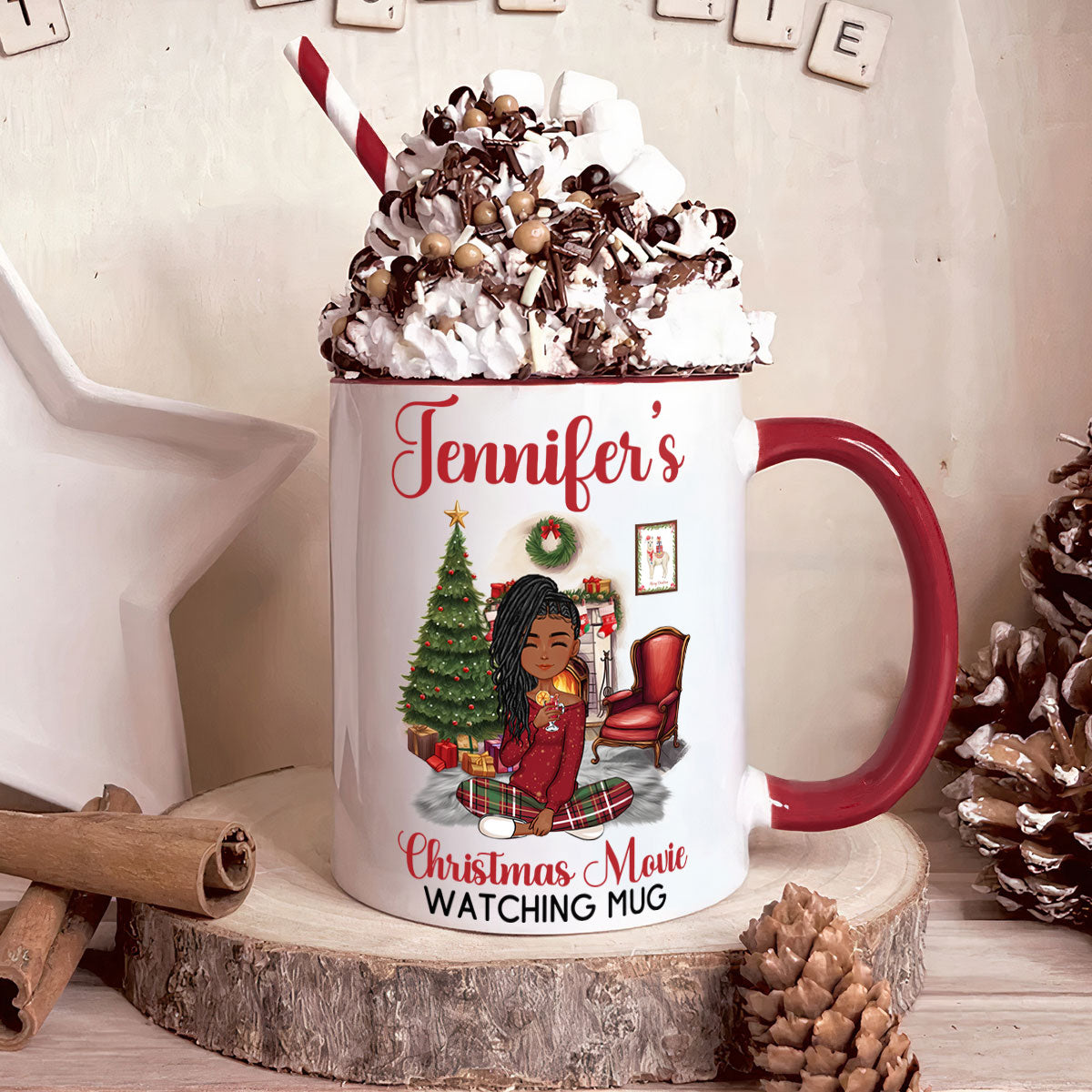 My Christmas Movie Watching Mug - Personalized Accent Mug