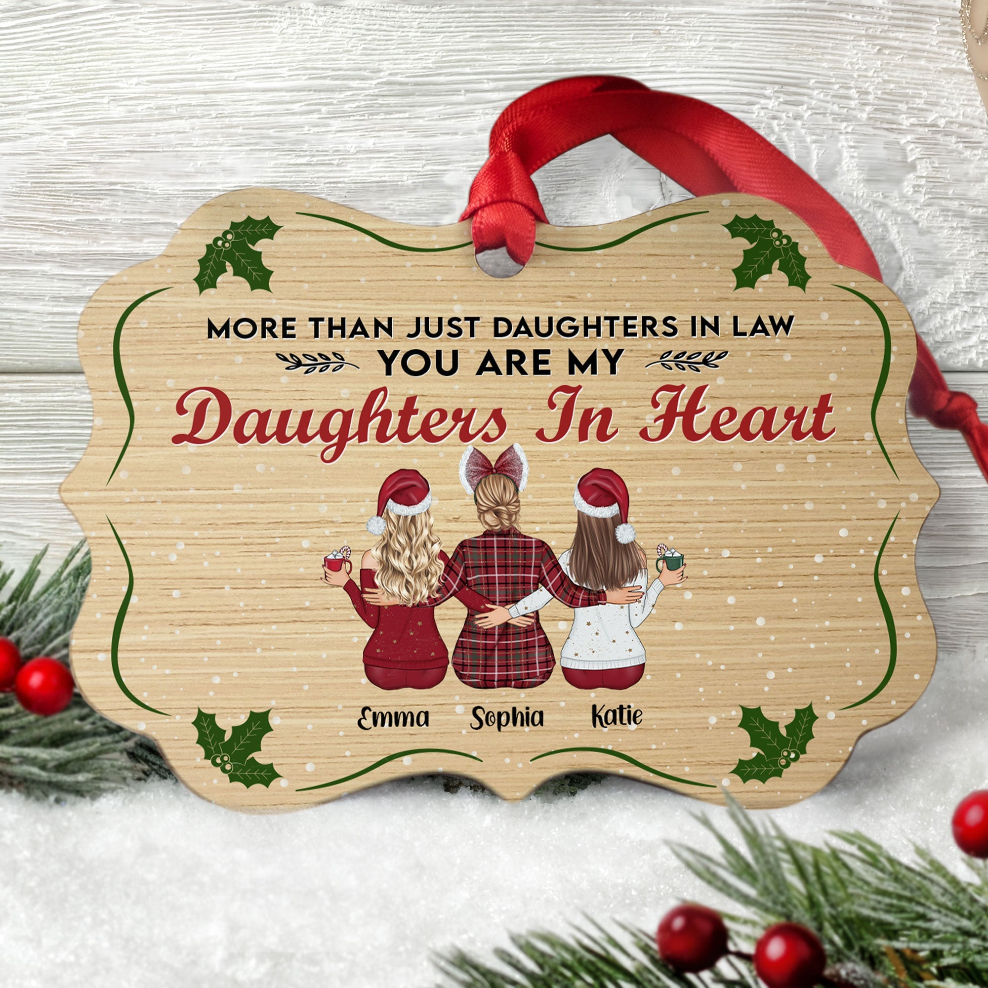 My Daughter In Heart - Personalized Aluminum Ornament - Christmas Gift For Mother-in-law, Daughter-in-law