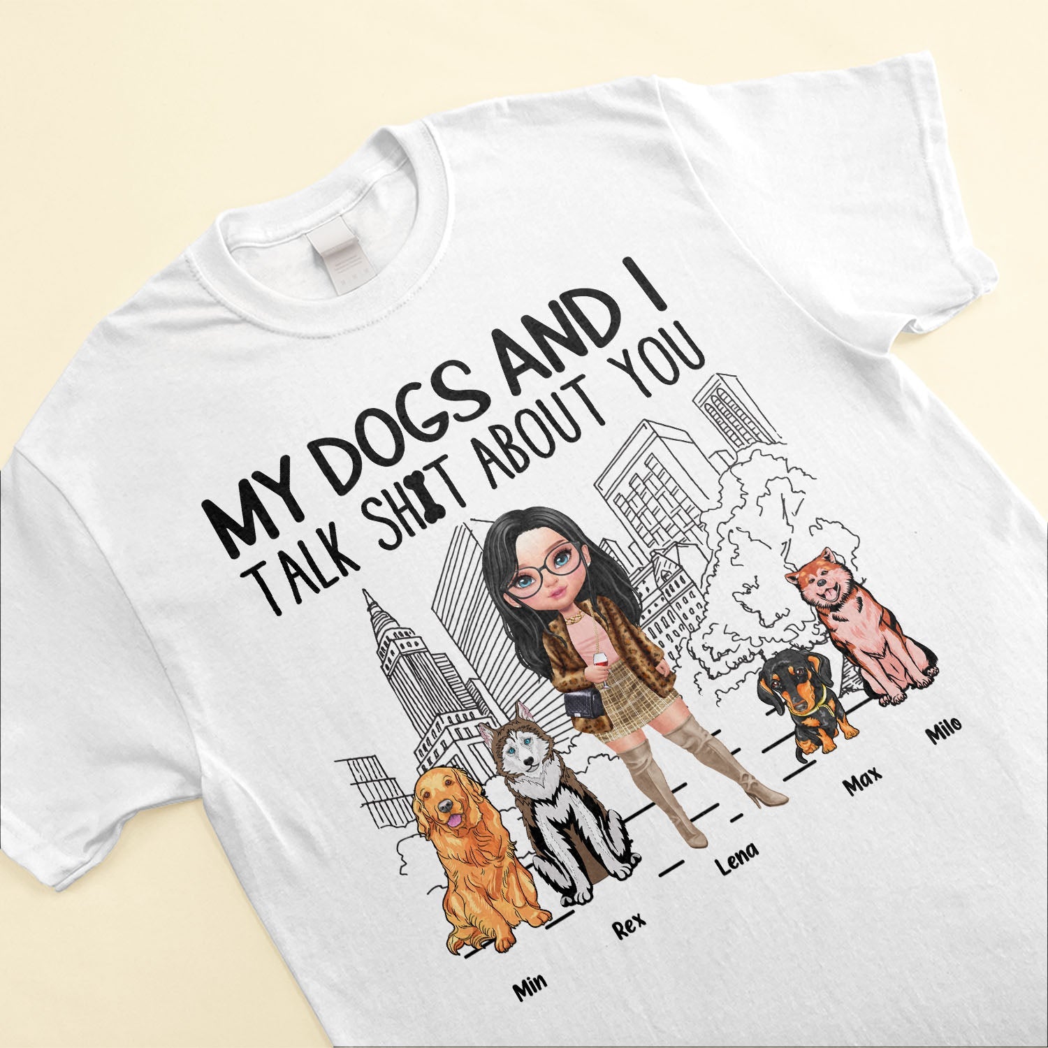 My Dog And I Talk About You - Personalized Shirt - Birthday Gift For Dog Lover, Dog Mom, Funny Dog Owner