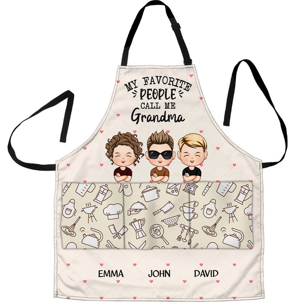 My Favorite People Call Me Grandma/ Mommy - Personalized Apron