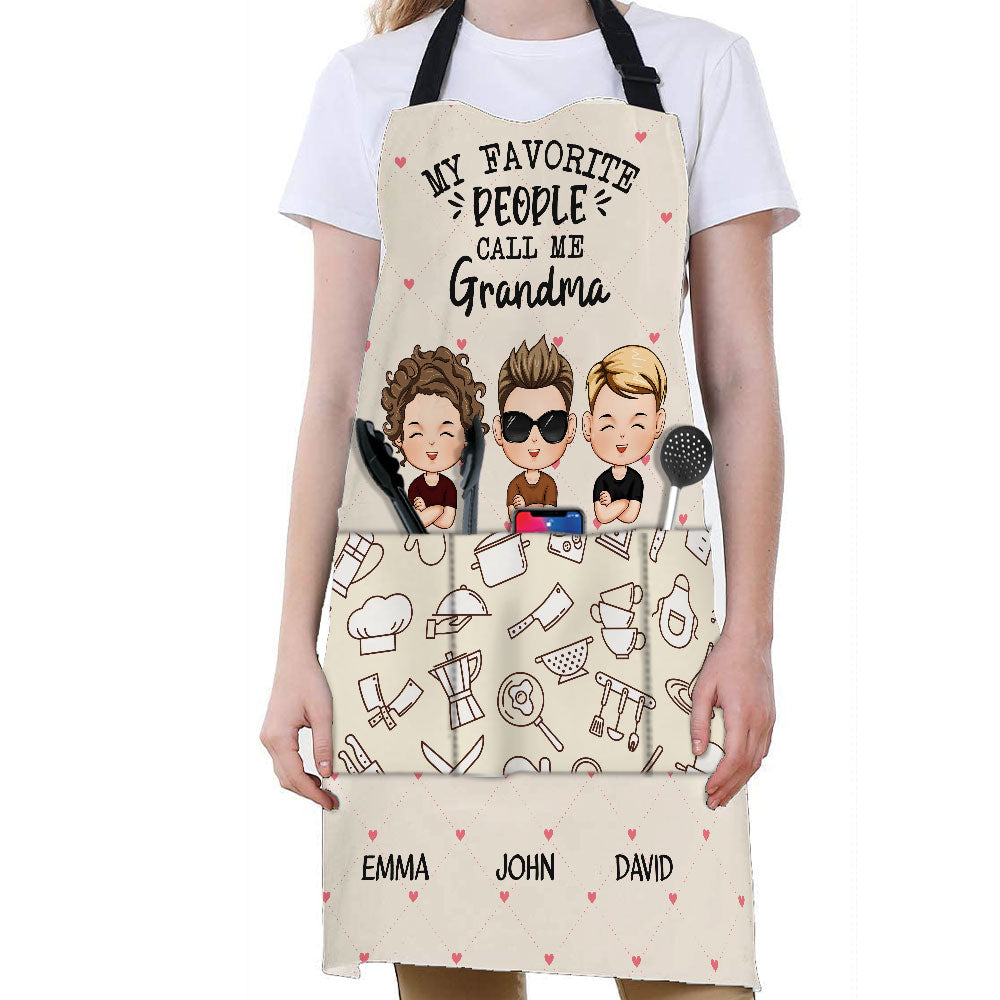 My Favorite People Call Me Grandma/ Mommy - Personalized Apron