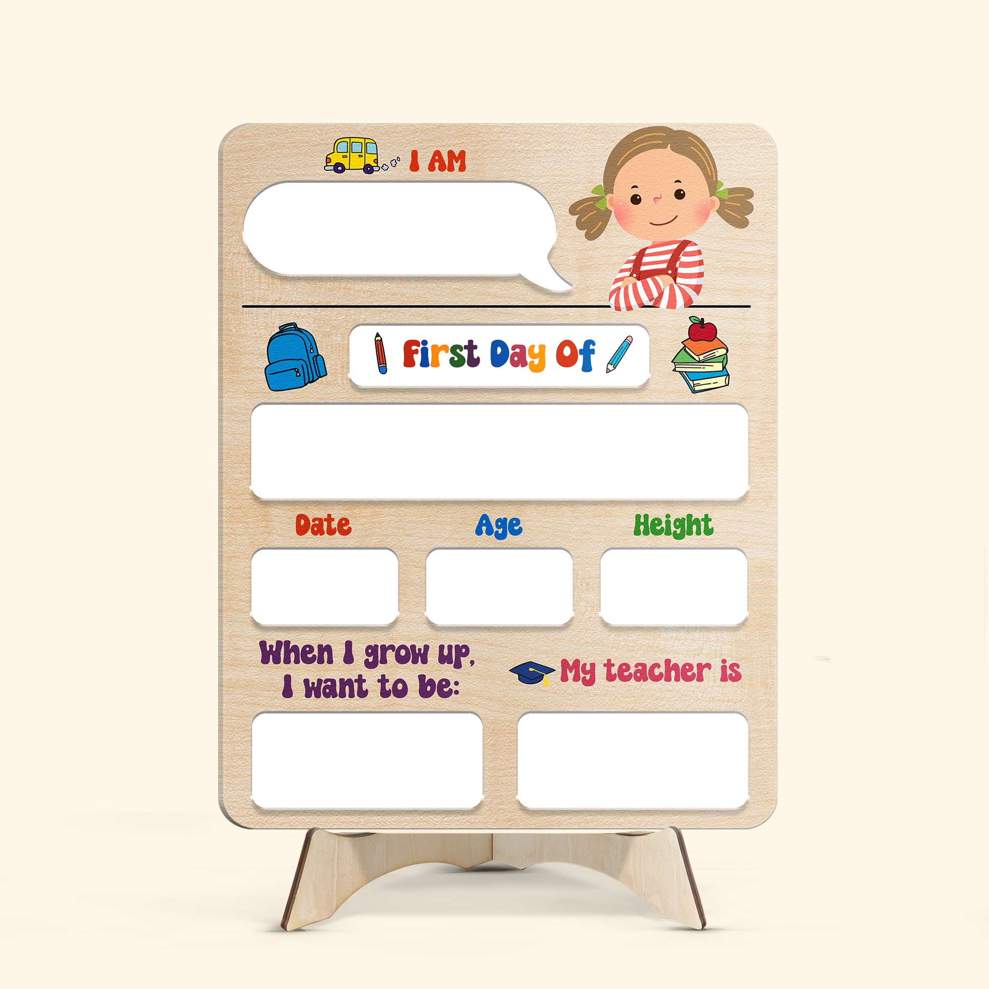 My First Day - Personalized First Day of Kindergarten Sign