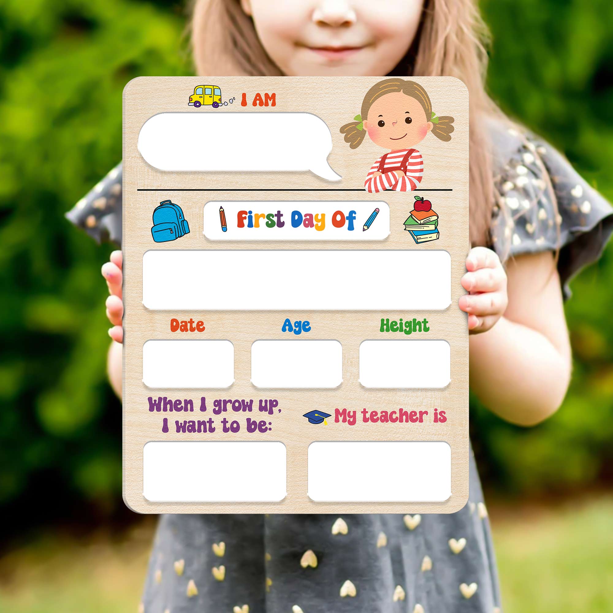 My First Day - Personalized First Day of Kindergarten Sign