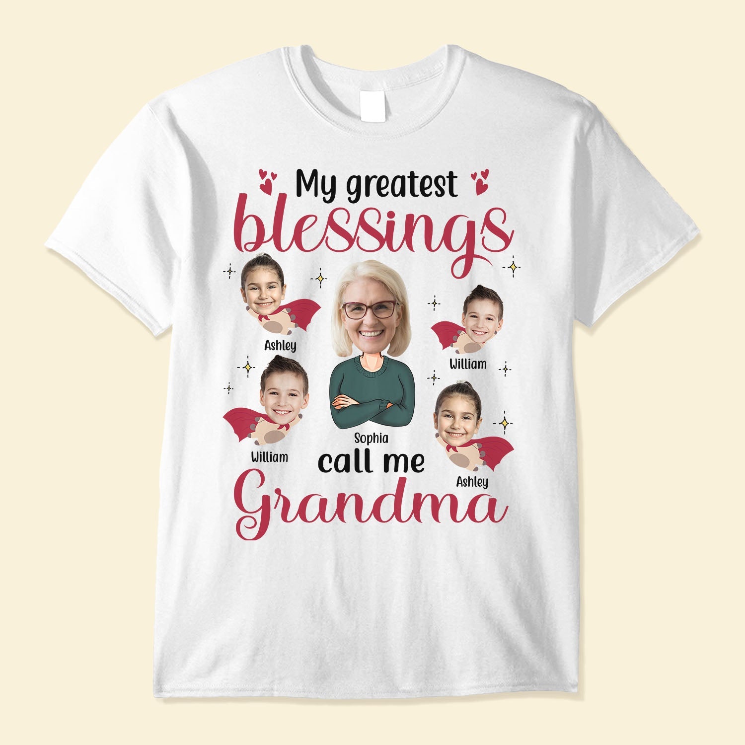 My Greatest Blessings Call Me Grandma - Personalized Photo Shirt