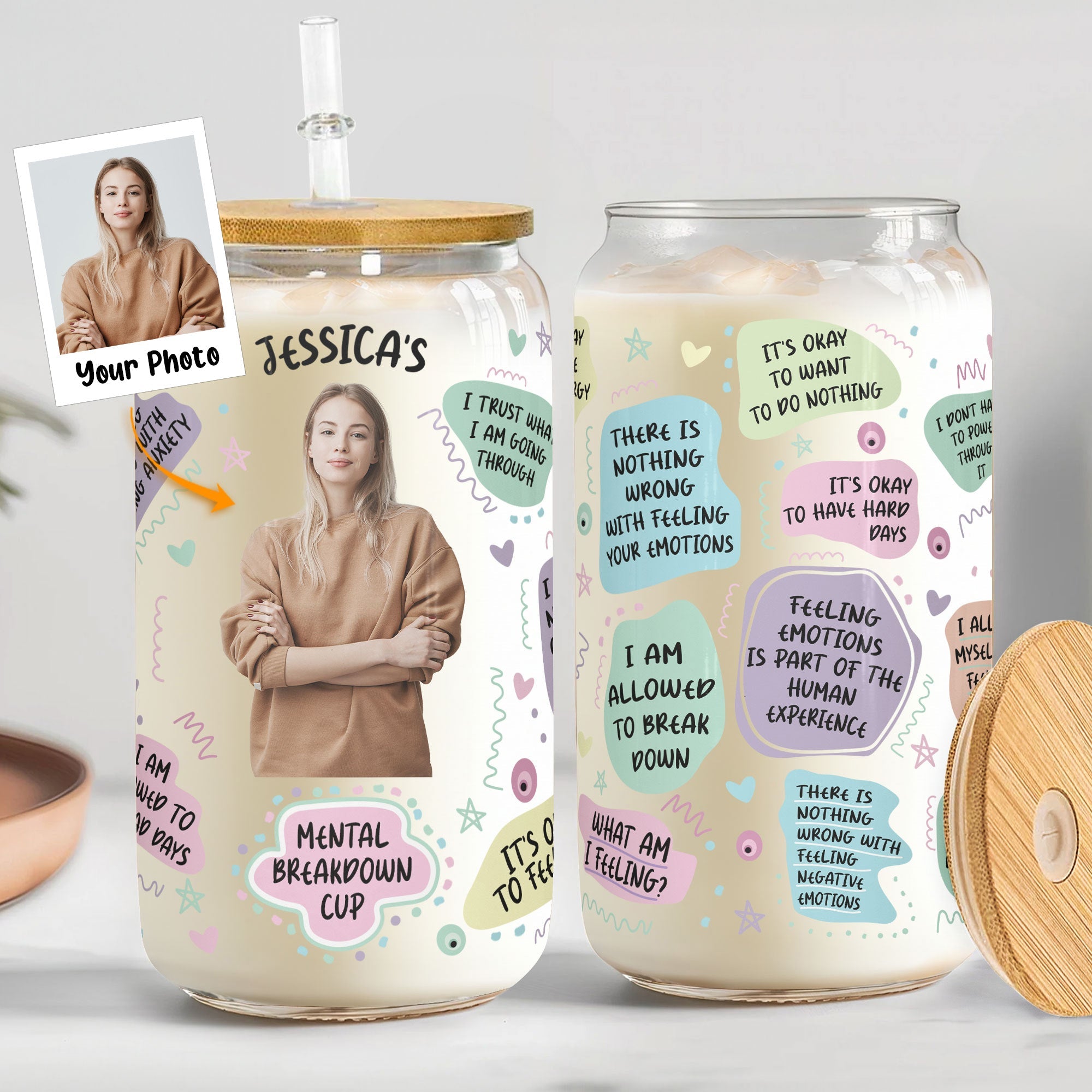 My Mental Breakdown Cup - Personalized Photo Clear Glass Cup