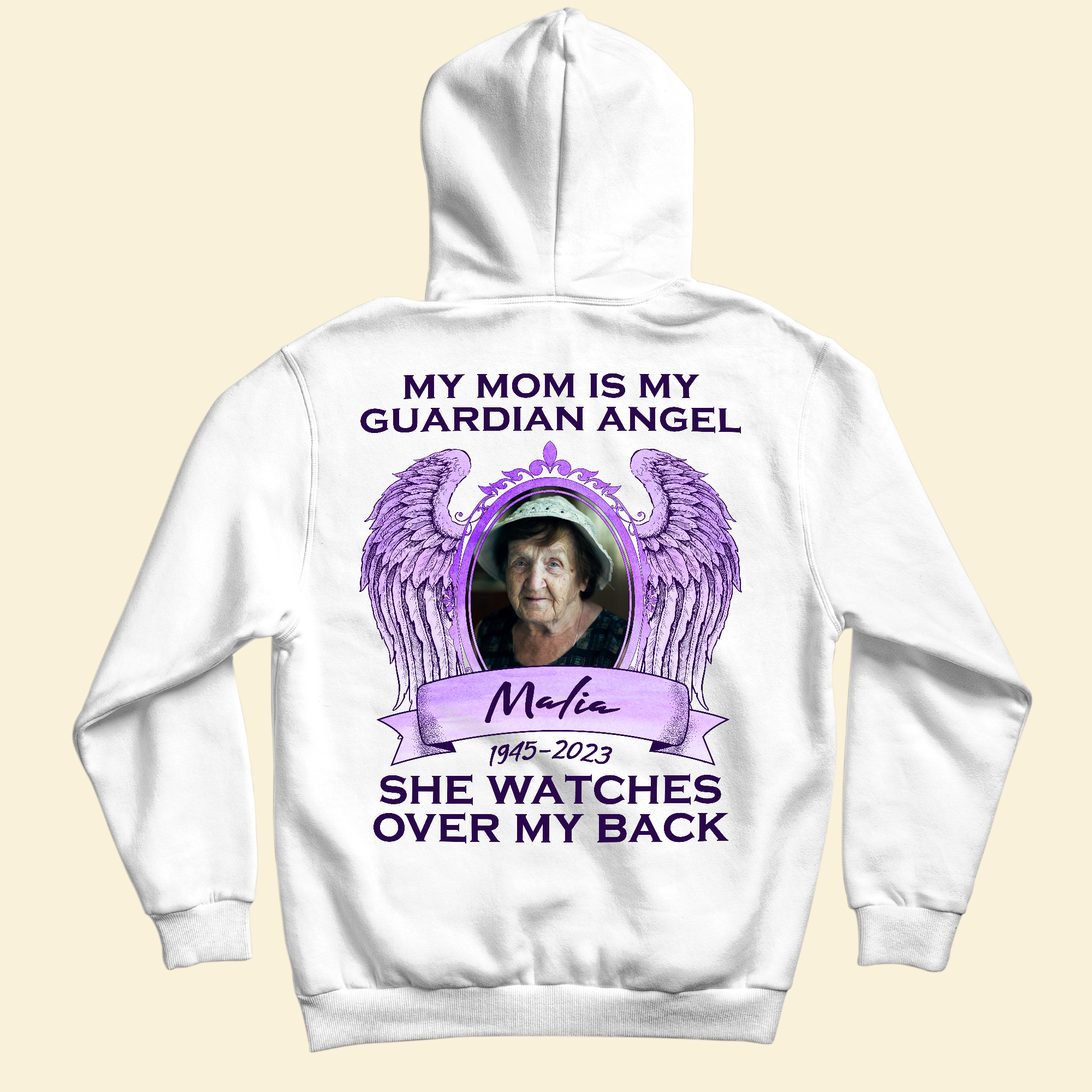 My Mom Is My Guardian Angel - Personalized Photo Back Printed Shirt